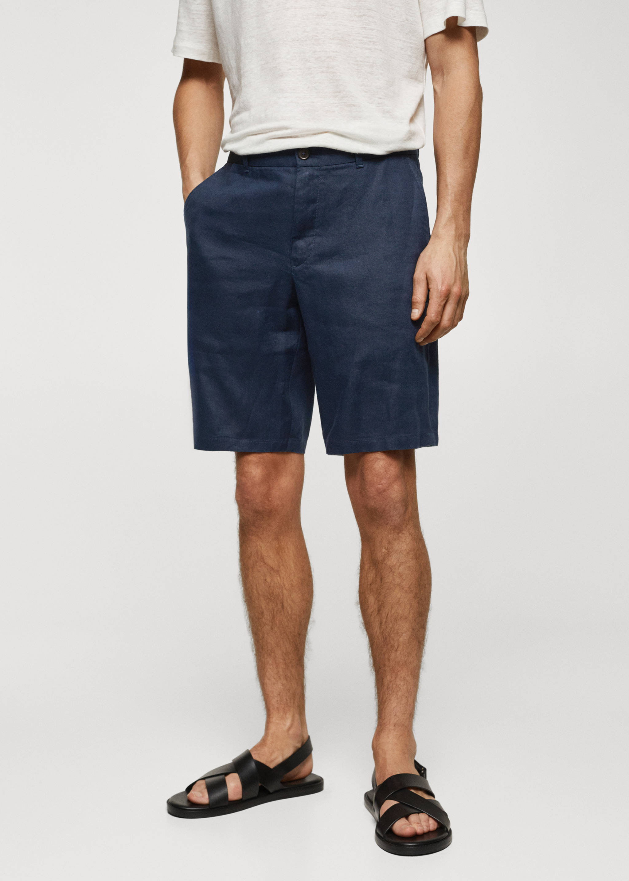 Bermudashorts aus 100 % Leinen - Mittlere Ansicht