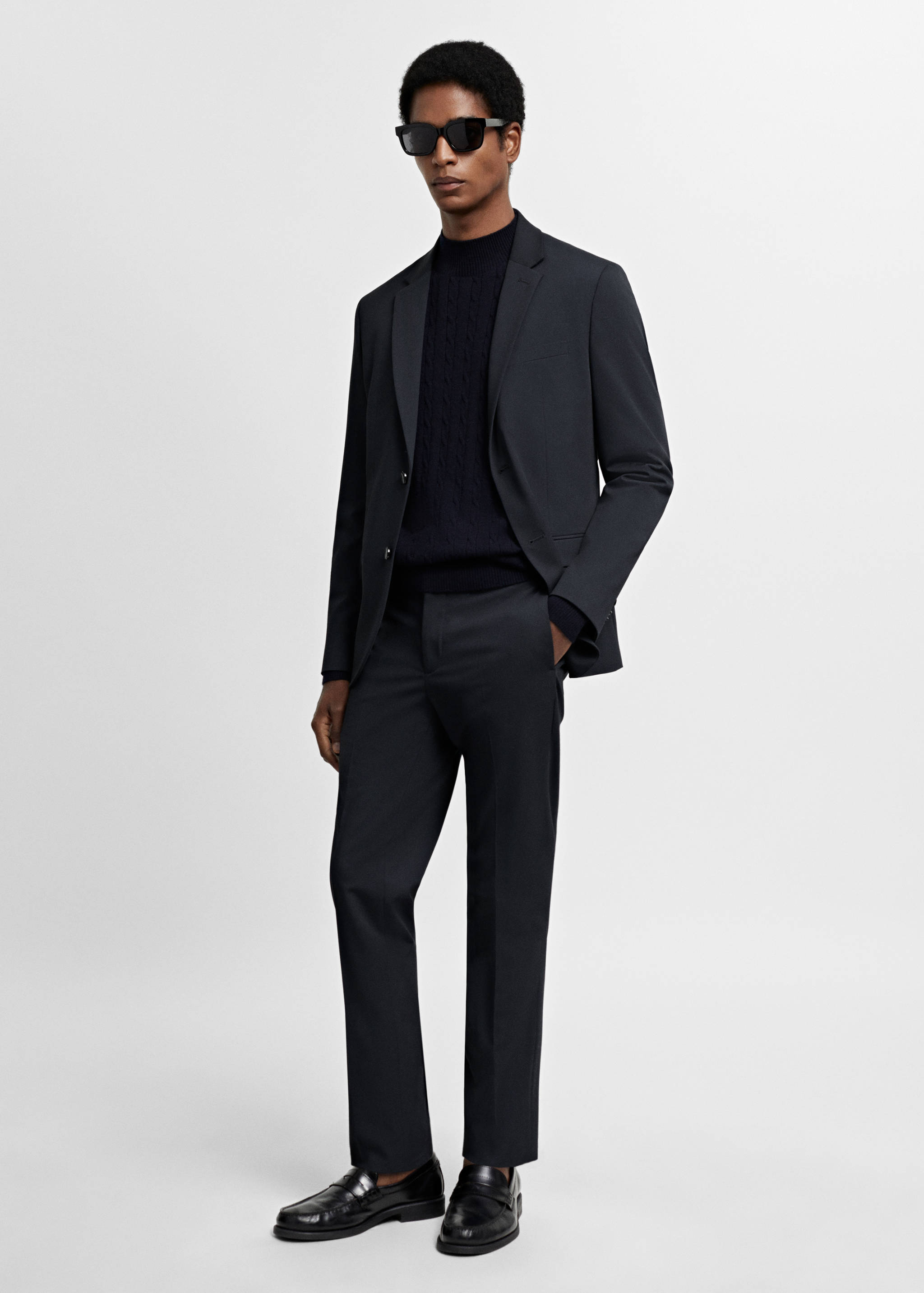 Super slim-fit suit jacket in stretch fabric - General plane