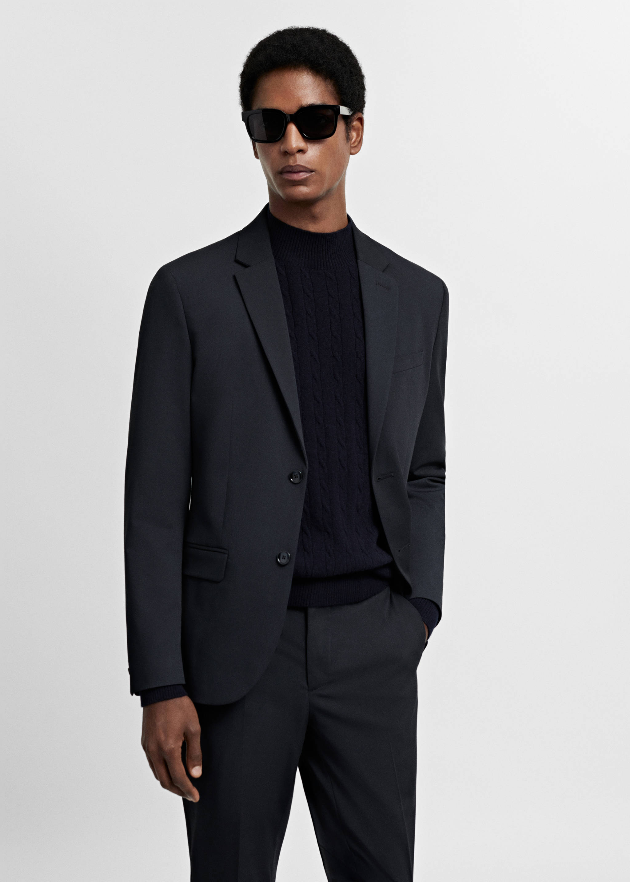 Super slim-fit suit jacket in stretch fabric - Medium plane