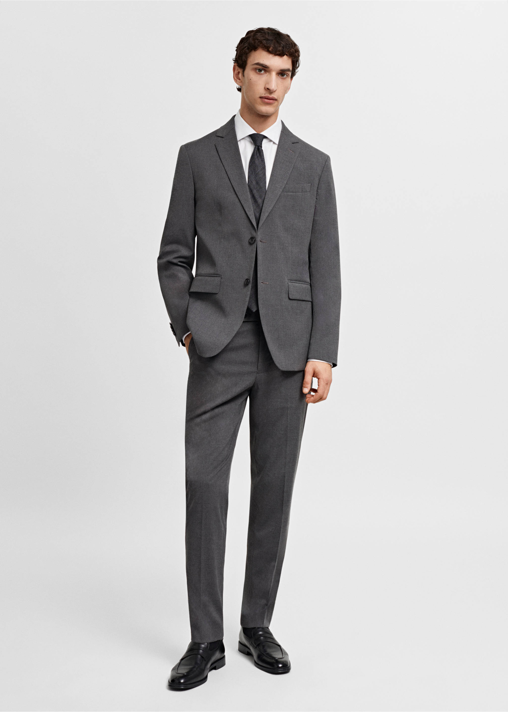 Strukturiertes Slim Fit-Oberhemd aus Baumwolle - Allgemeine Ansicht, Weiß. Ref: 67050624-00.