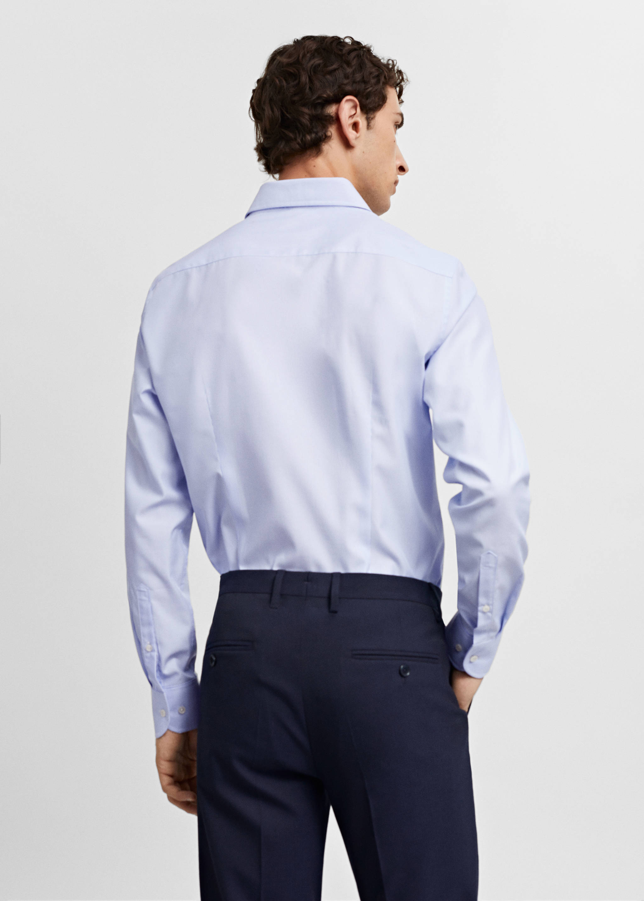 Slim-fit twill pinstripe suit shirt - Reverse of the article