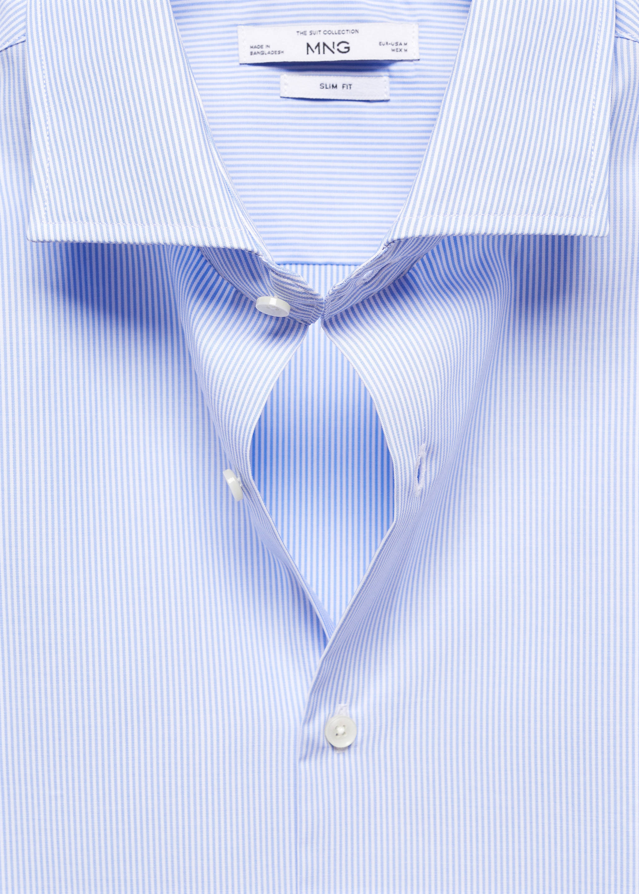 Slim-fit twill pinstripe suit shirt - Details of the article 0