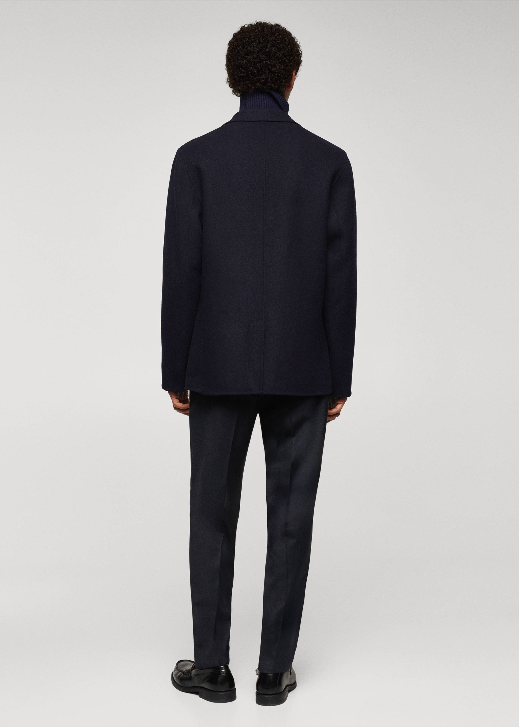 Handmade Woll-Blazer - Rückseite des Artikels, Dunkles Marineblau. Ref: 67050626-00.