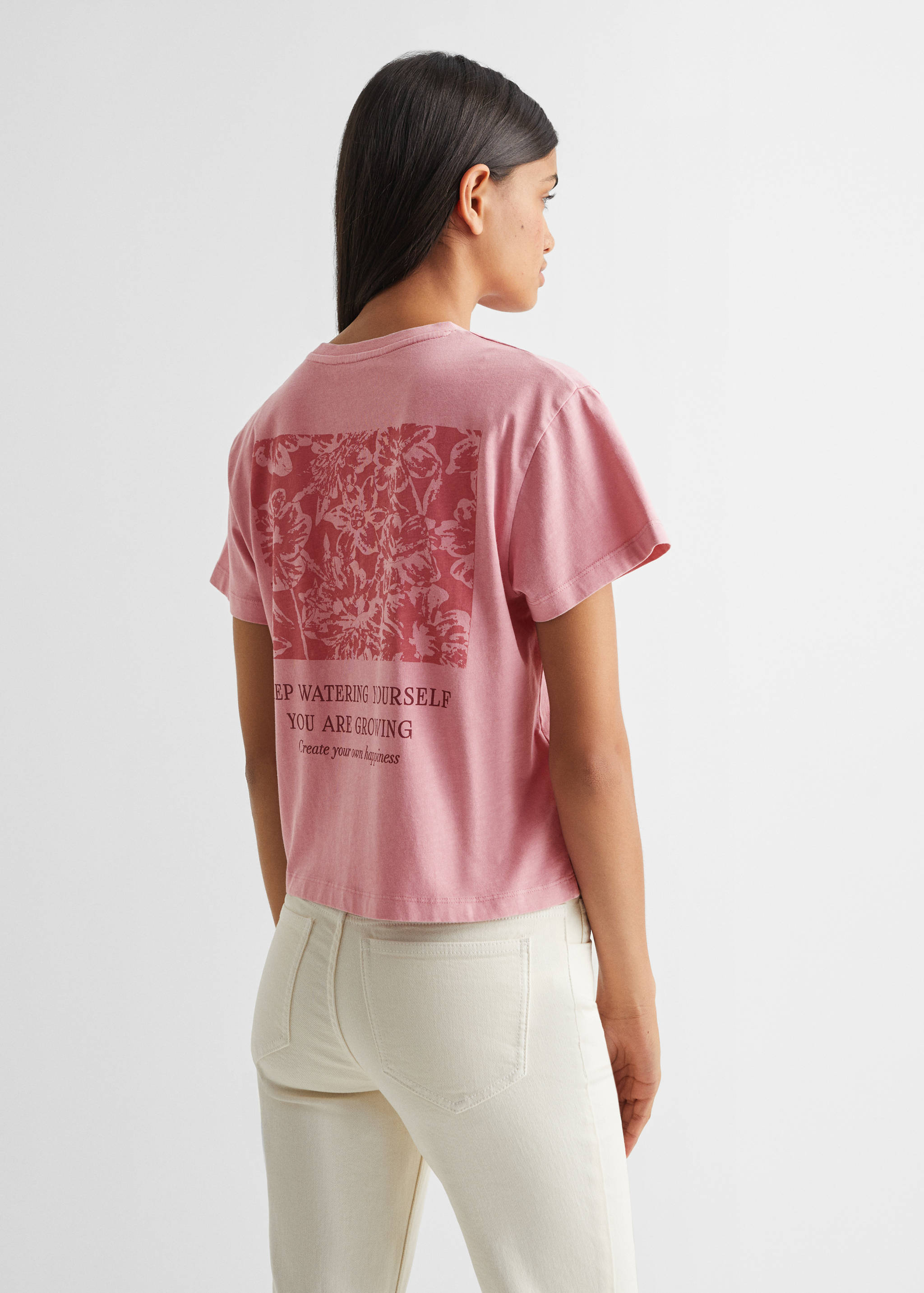 Printed cropped t-shirt - Reverse of the article