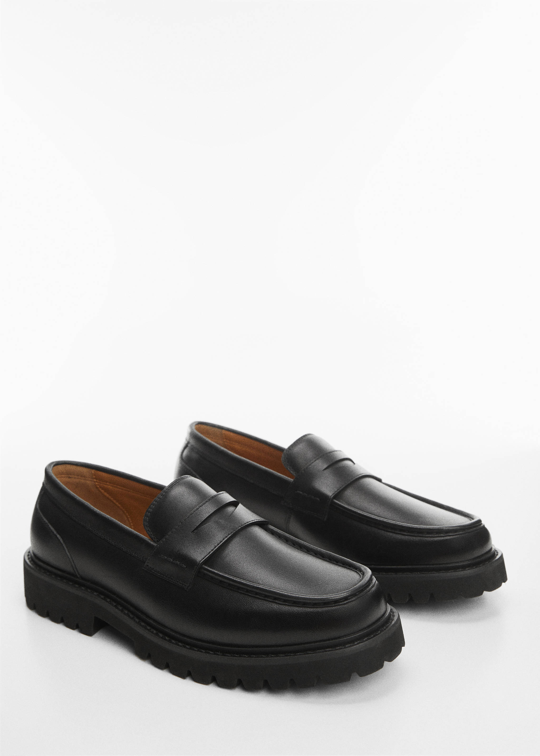 Leren mocassins met trackzolen - Middenvlak