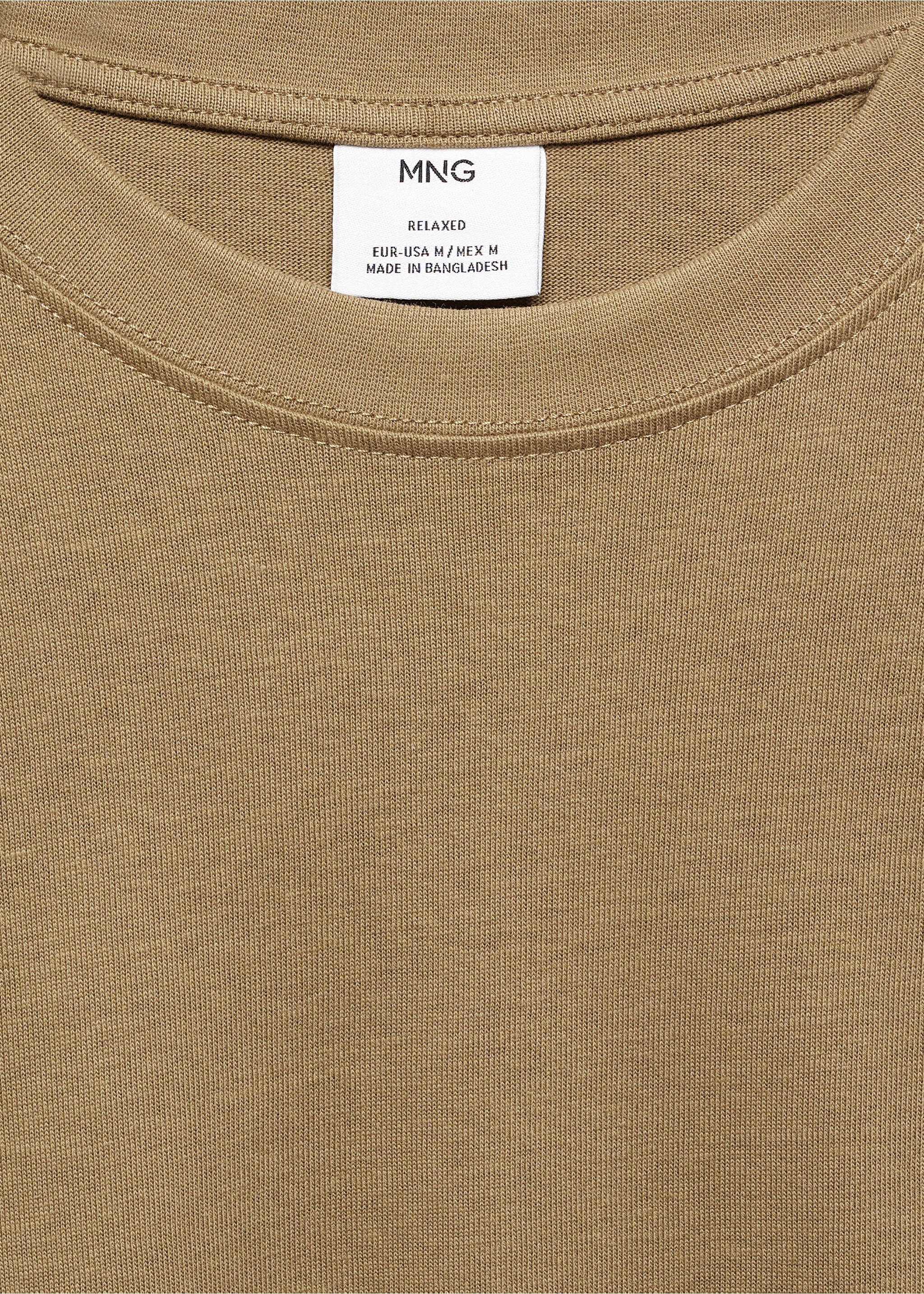 Basic 100% cotton relaxed-fit t-shirt - Details of the article 8, Medium Brown. Ref: 67050644-00.