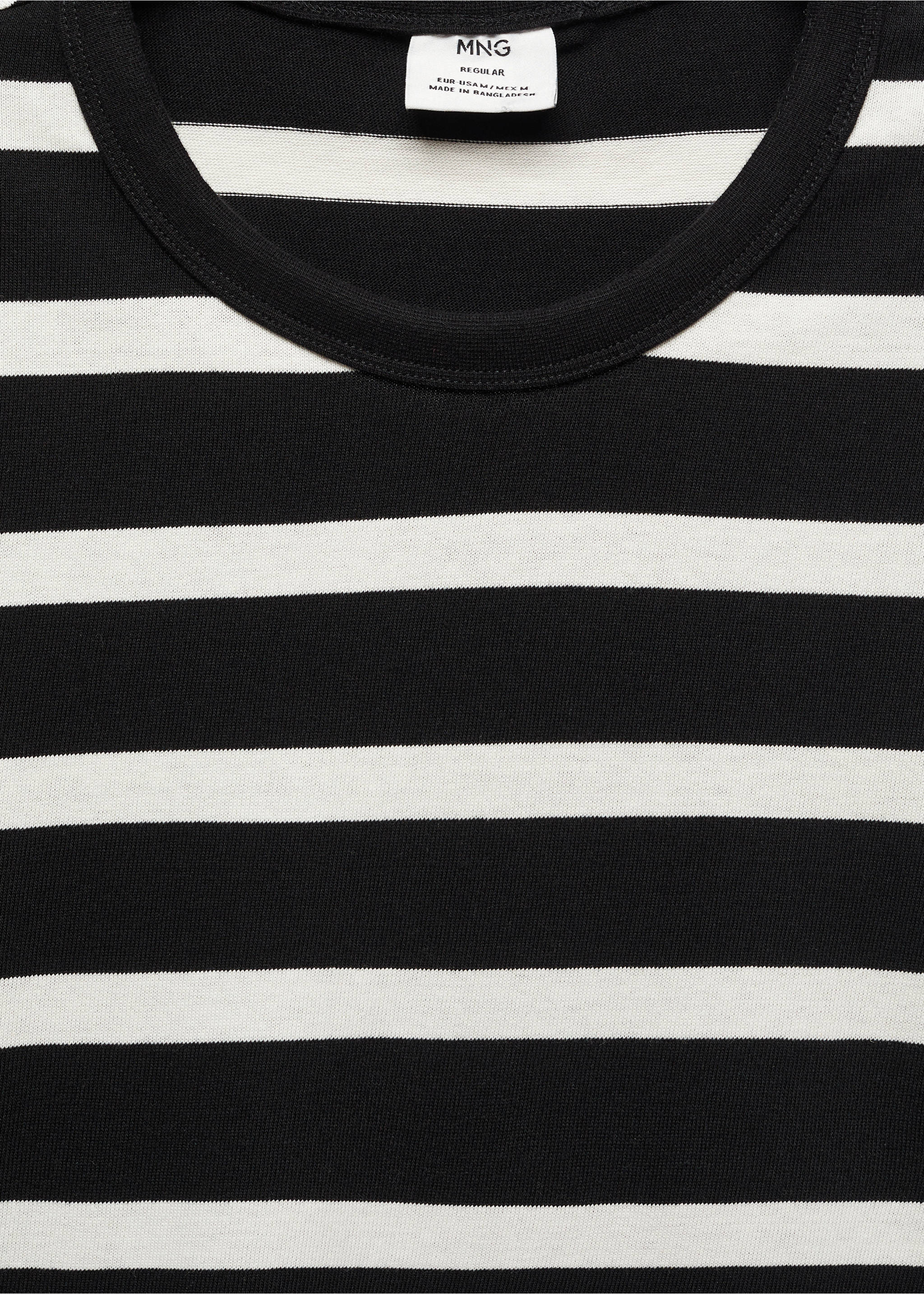 Striped long sleeves t-shirt - Details of the article 8, Black. Ref: 67050648-00.