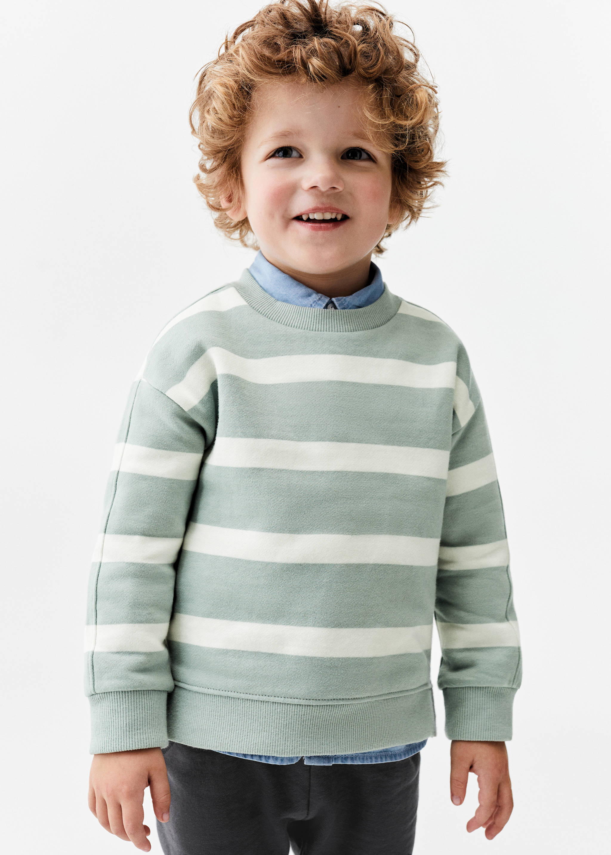 Striped cotton-blend sweatshirt - Medium plane