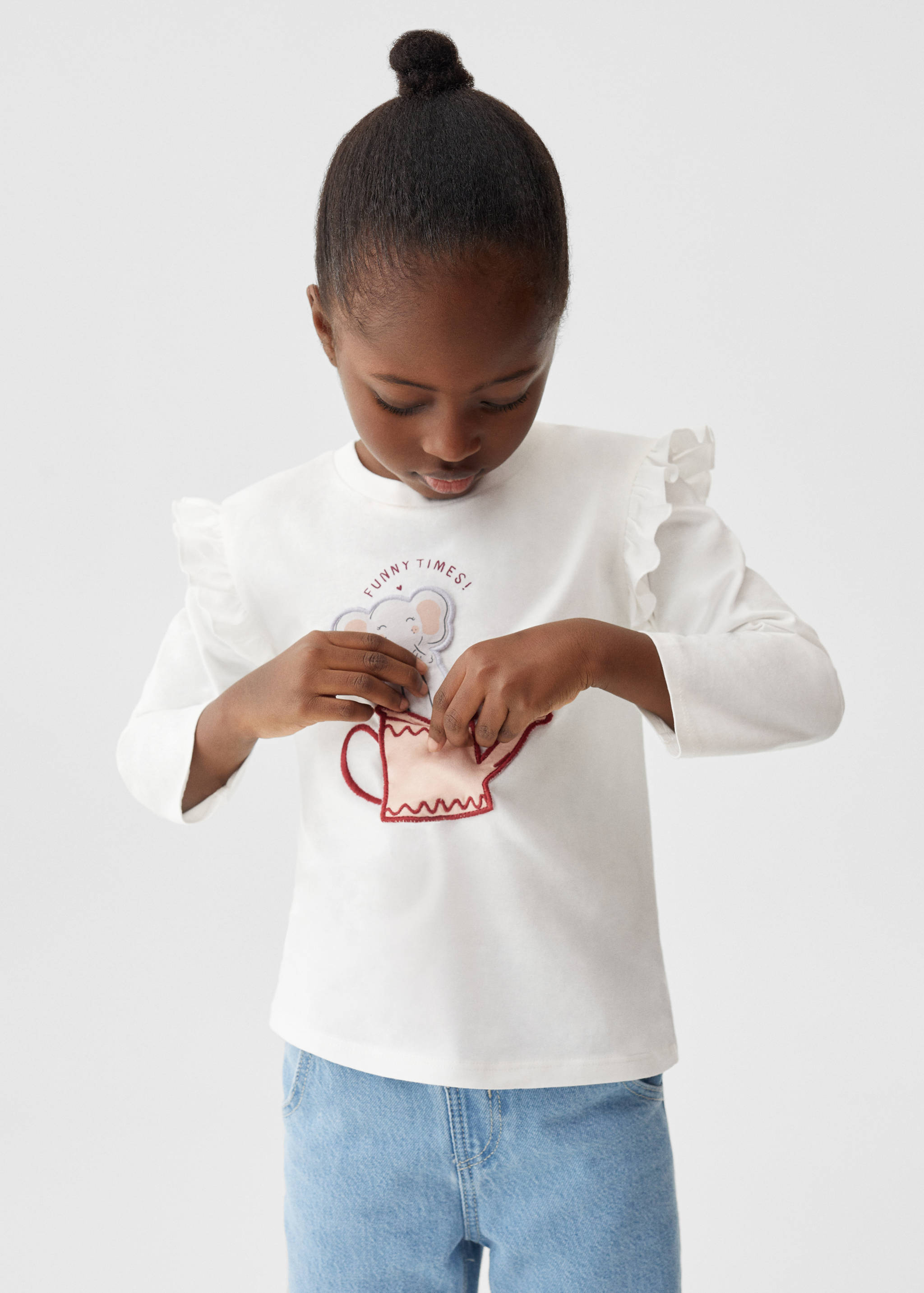 Langärmliges Print-T-Shirt - Mittlere Ansicht