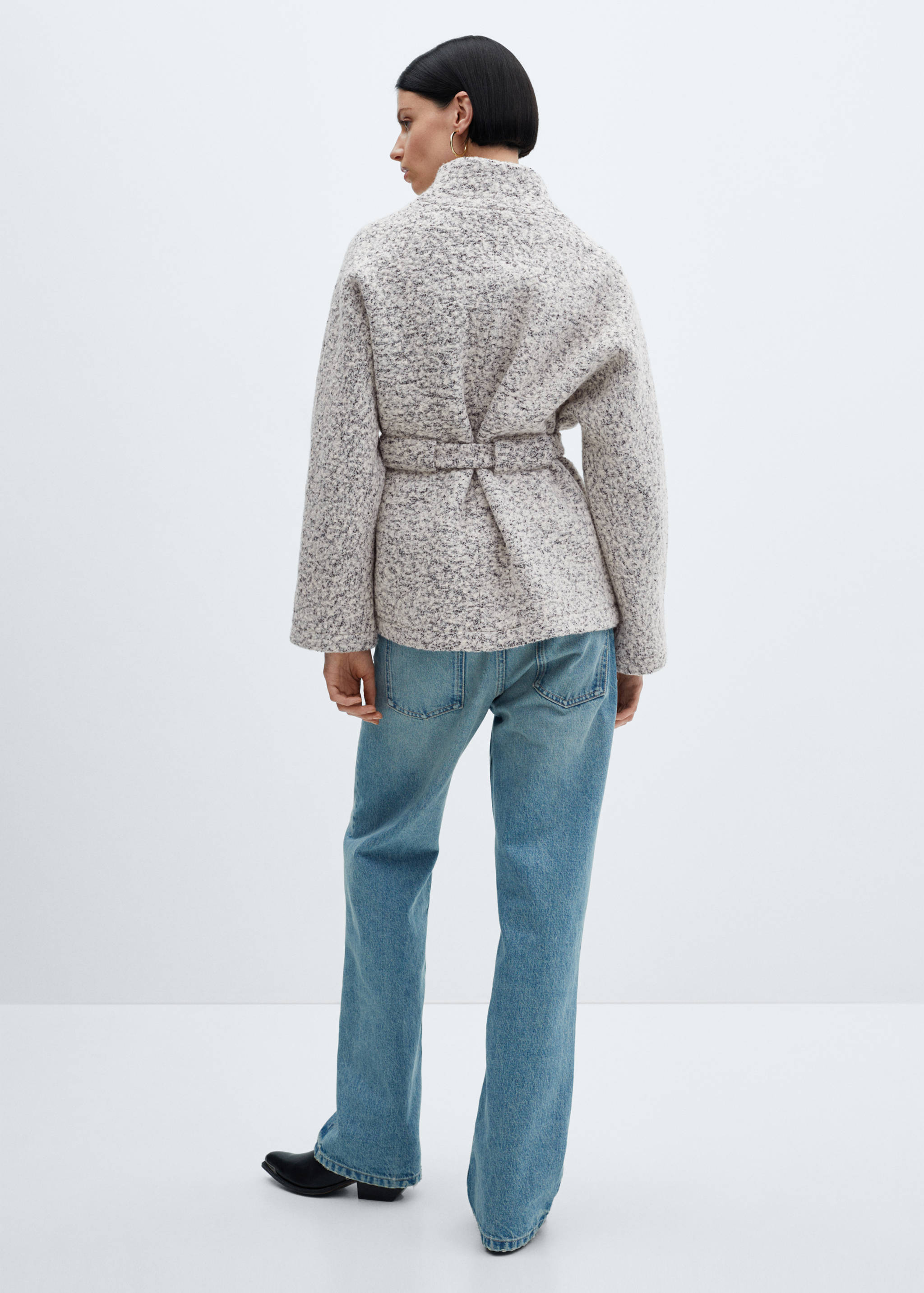 Wool-blend jacket with belt - Reverse of the article