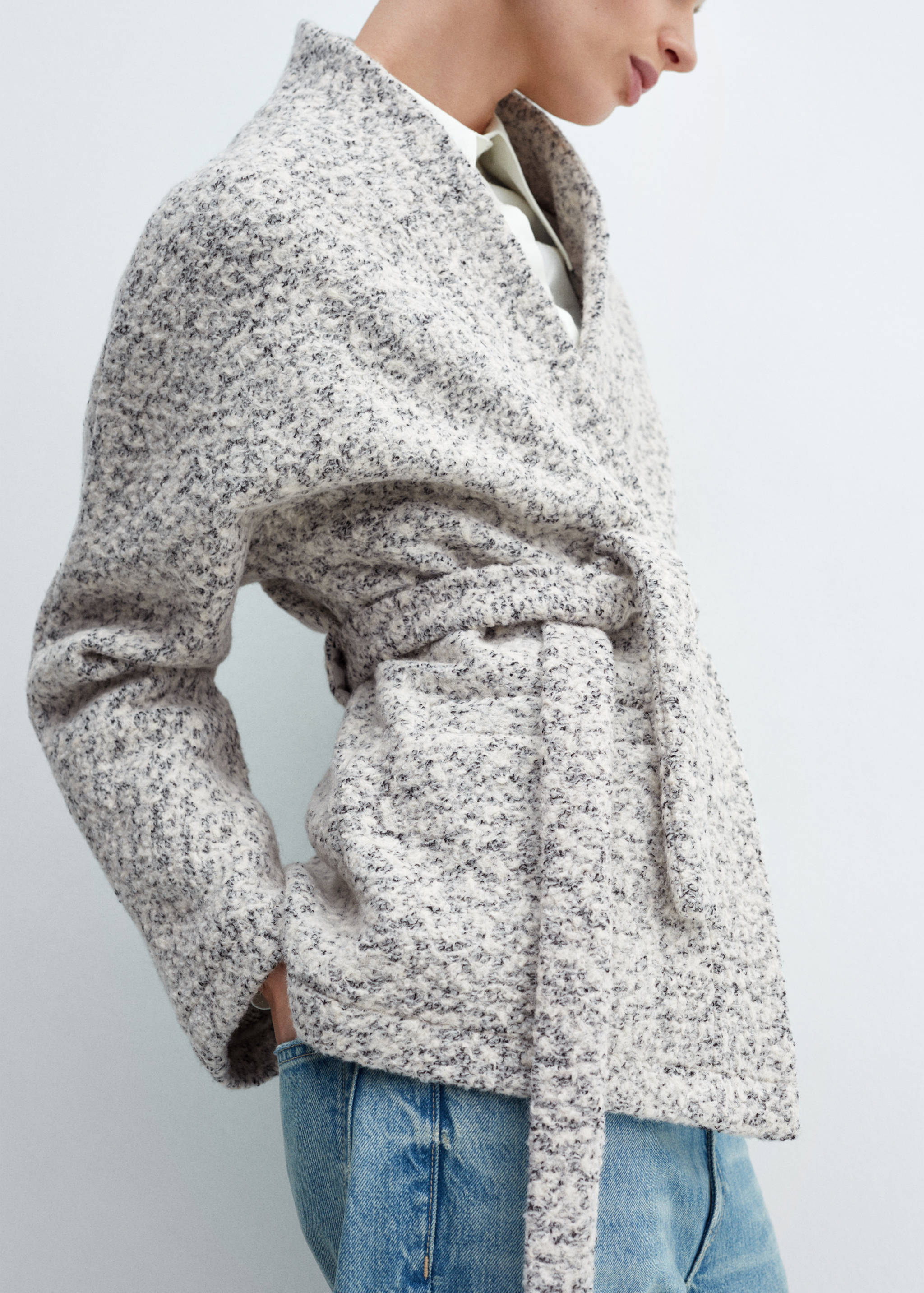 Wool-blend jacket with belt - Details of the article 6
