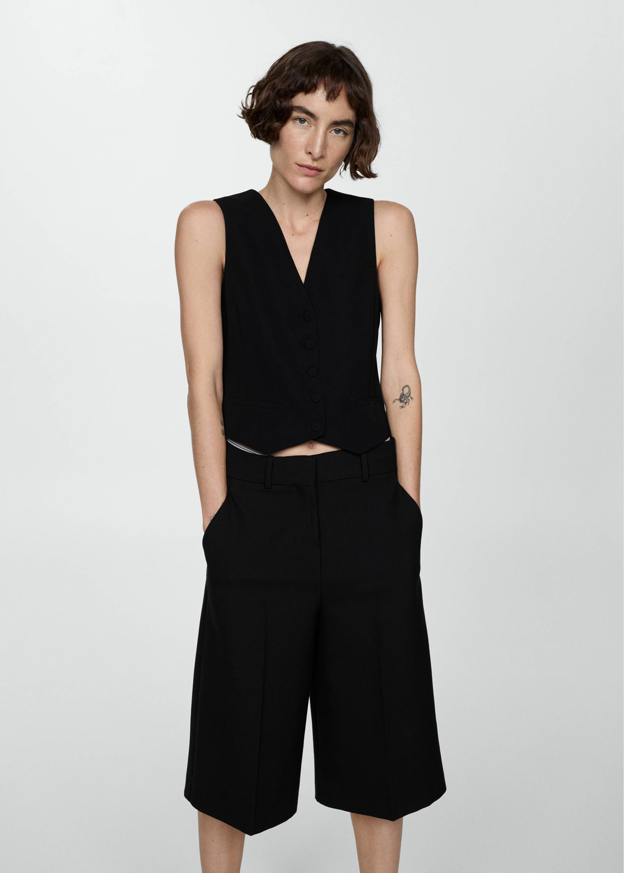 Suit waistcoat with buttons - Medium plane