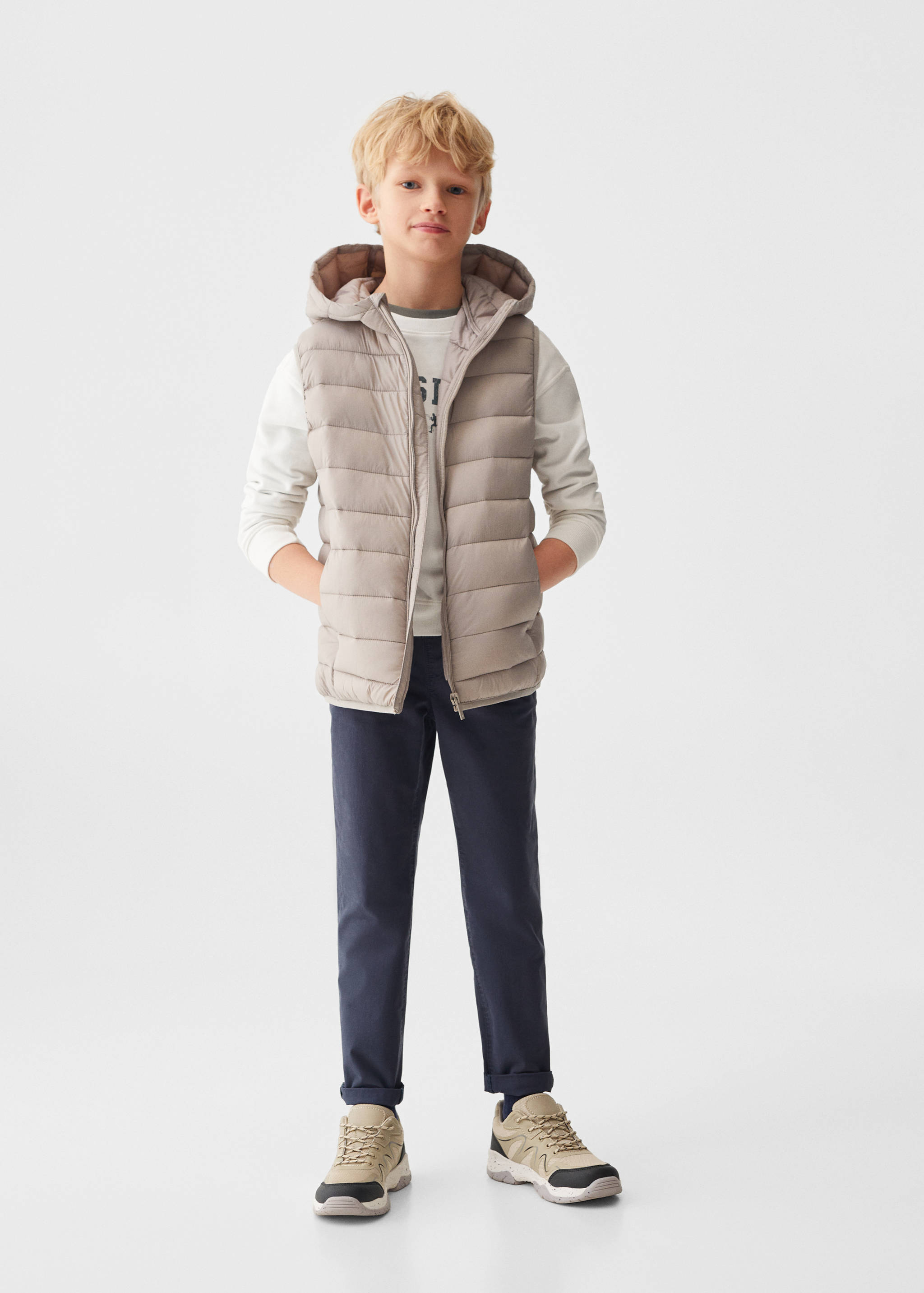Quilted gilet with hood - General plane