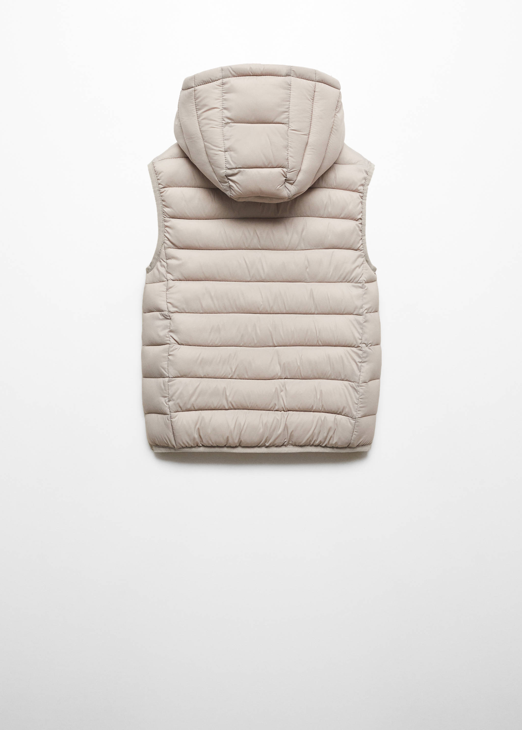 Quilted gilet with hood - Reverse of the article