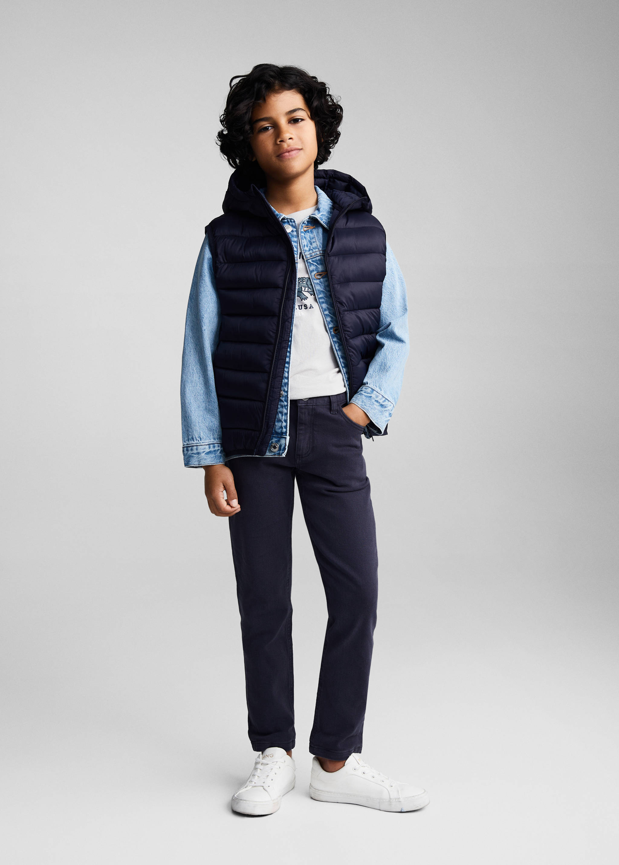 Quilted gilet with hood - General plane