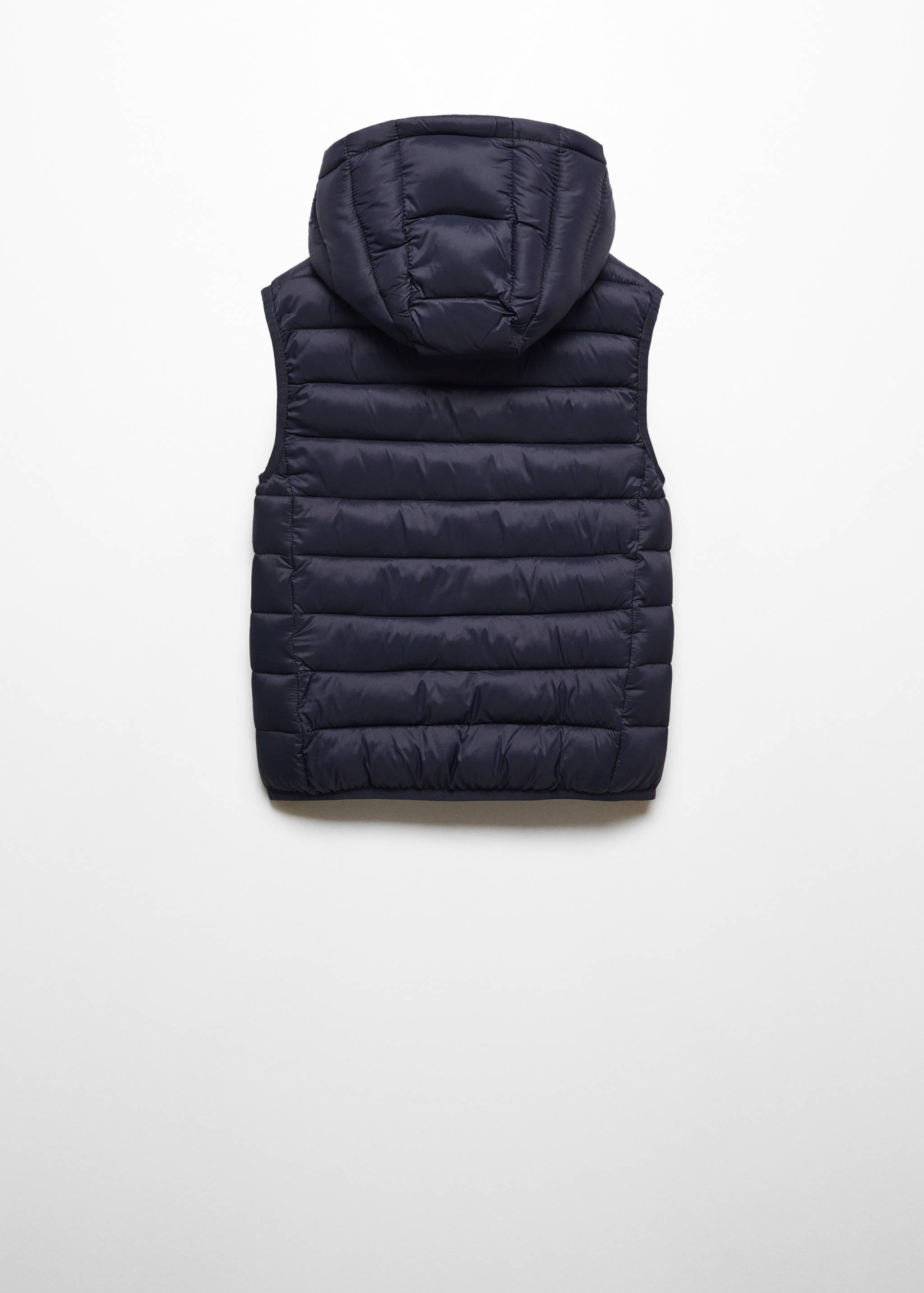 Quilted gilet with hood - Reverse of the article
