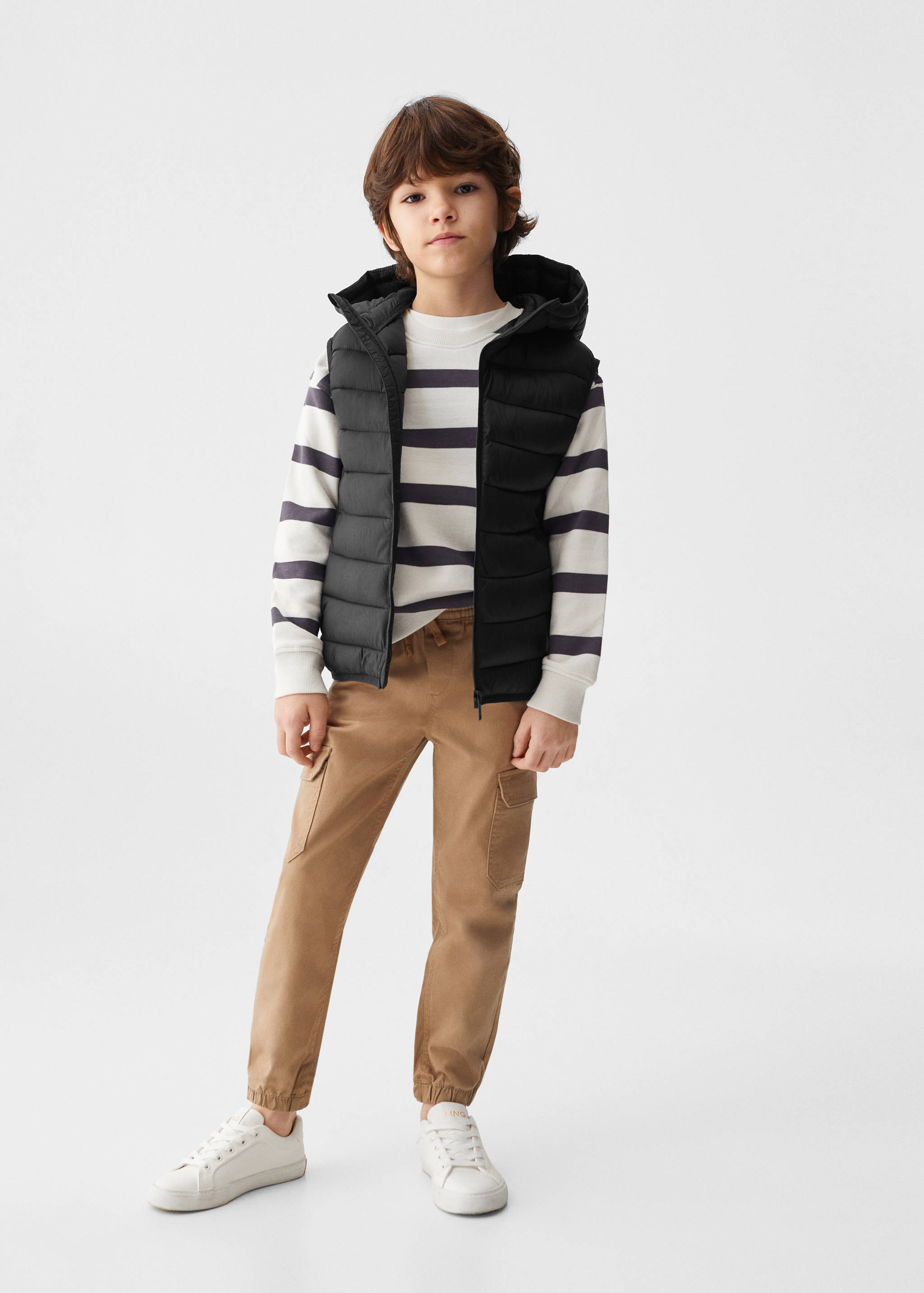 Quilted gilet with hood - General plane