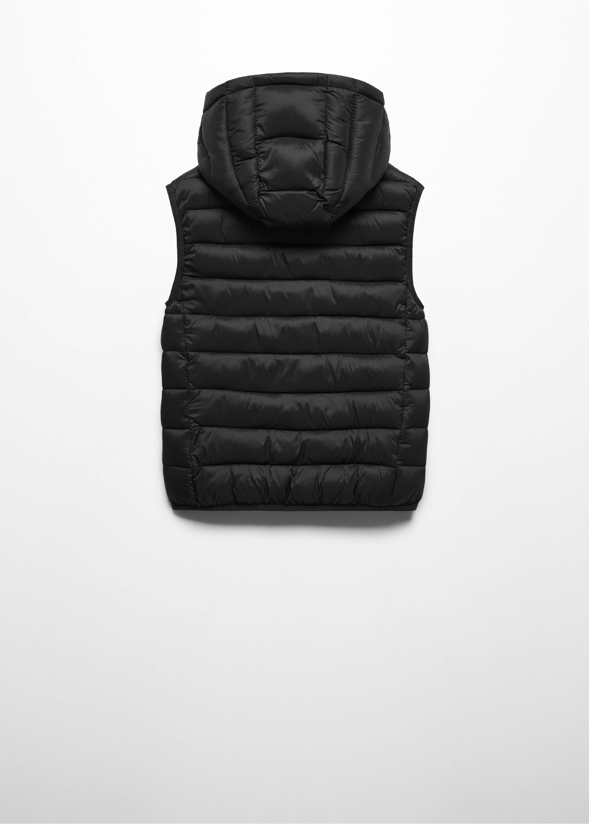 Quilted gilet with hood - Reverse of the article, Black. Ref: 67051505-00.