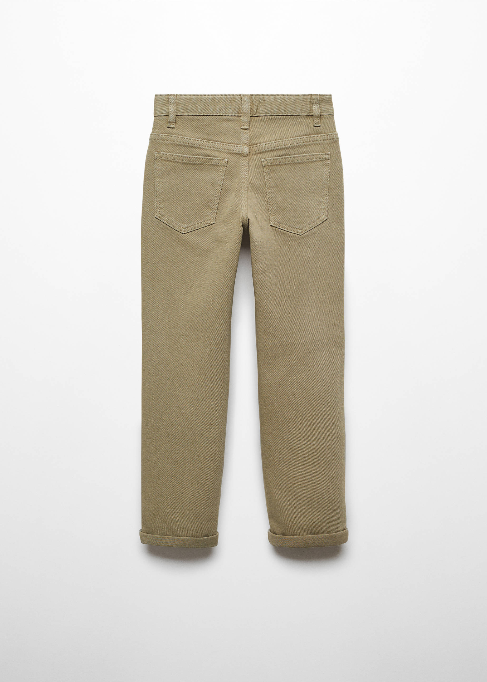 Pantalon droit coton - Verso de l’article, Olive. Ref: 67052531-00.