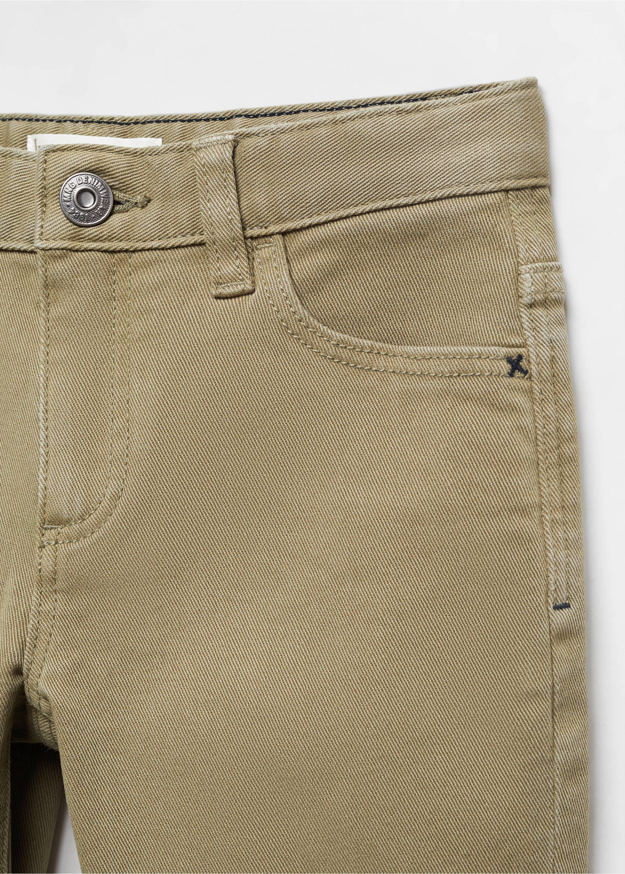 Pantalon droit coton - Détail de l'article 8, Olive. Ref: 67052531-00.