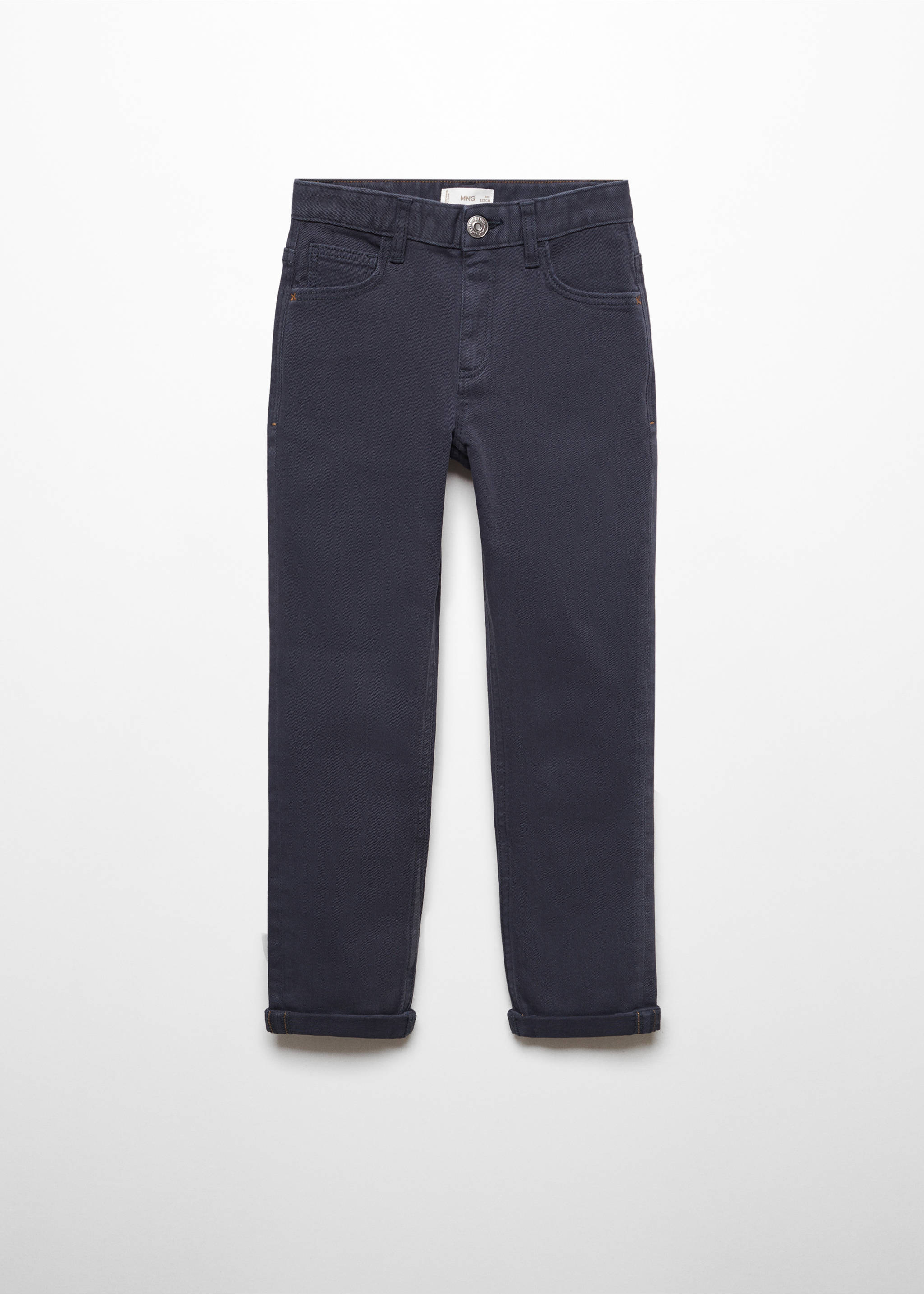 Pantalon droit coton - Article sans modèle, Bleu marine foncé. Ref: 67052531-00.
