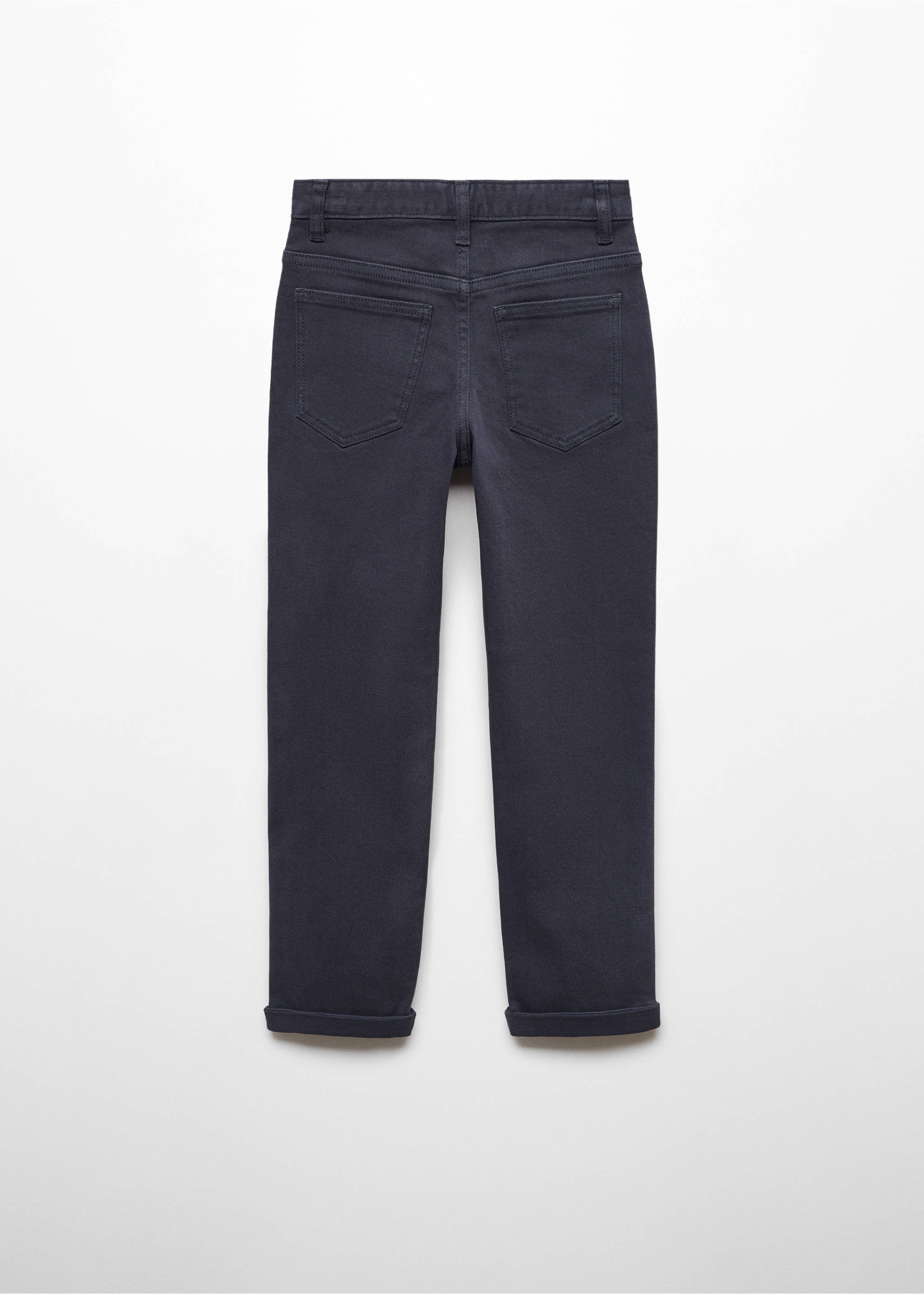 Pantalon droit coton - Verso de l’article, Bleu marine foncé. Ref: 67052531-00.