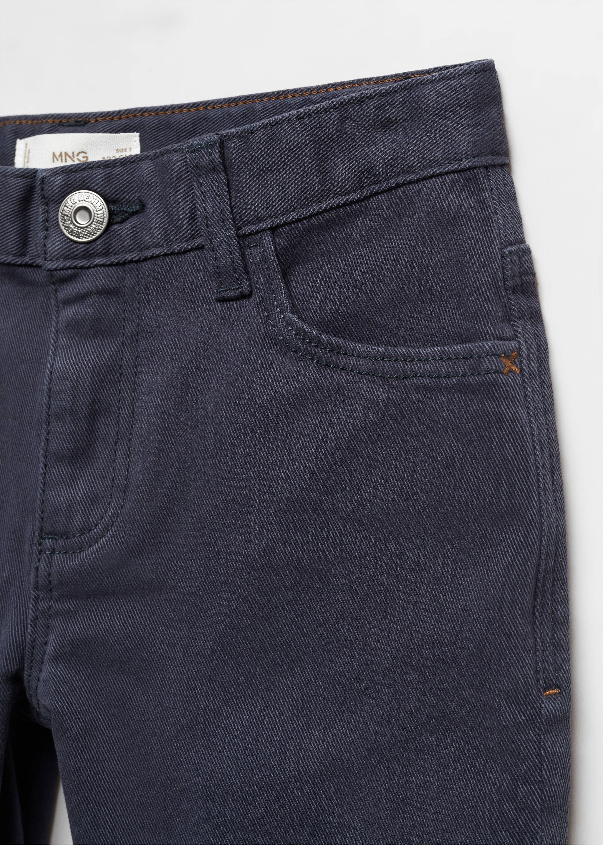 Pantalon droit coton - Détail de l'article 8, Bleu marine foncé. Ref: 67052531-00.