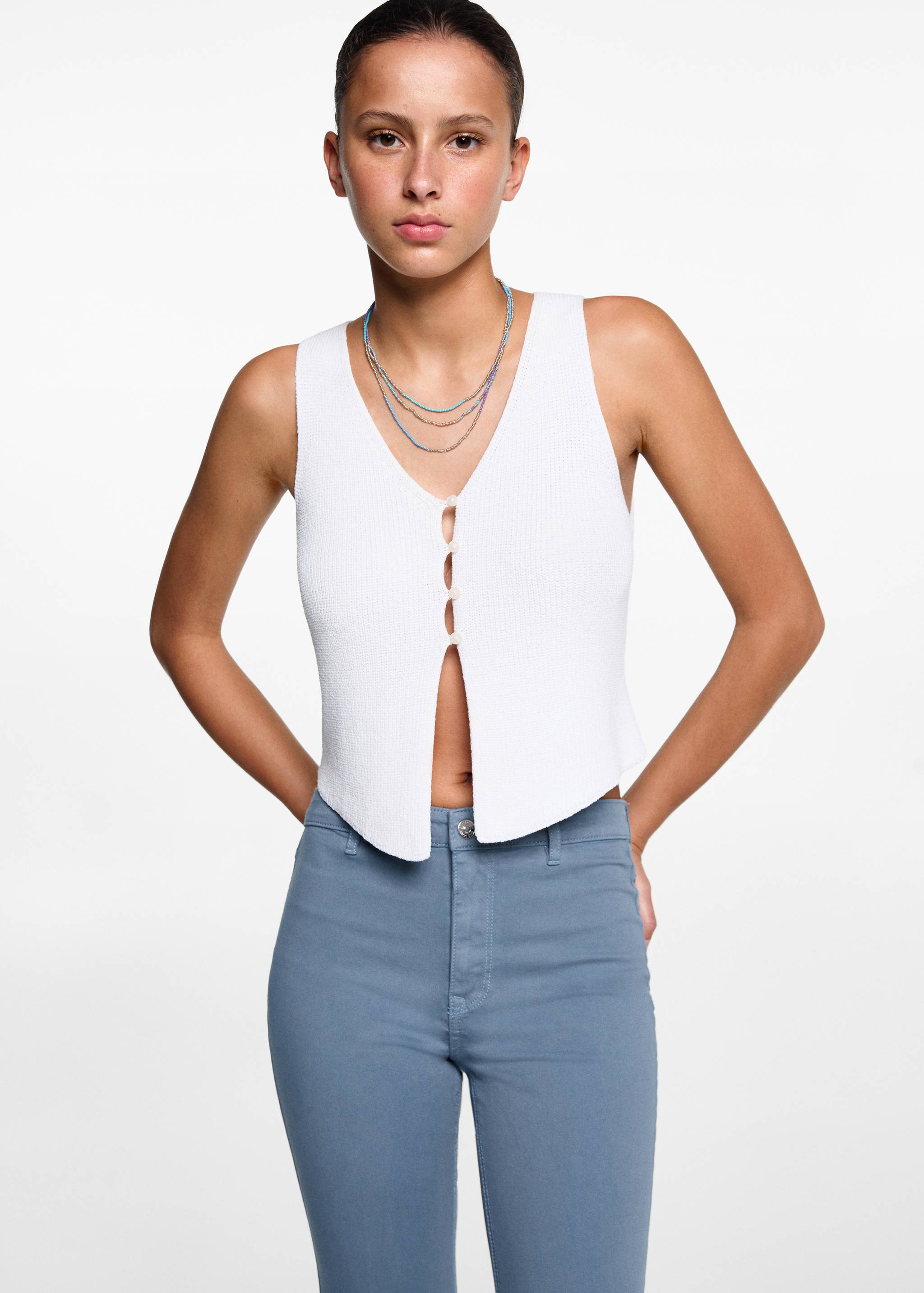 Flared jeans with opening - Medium plane