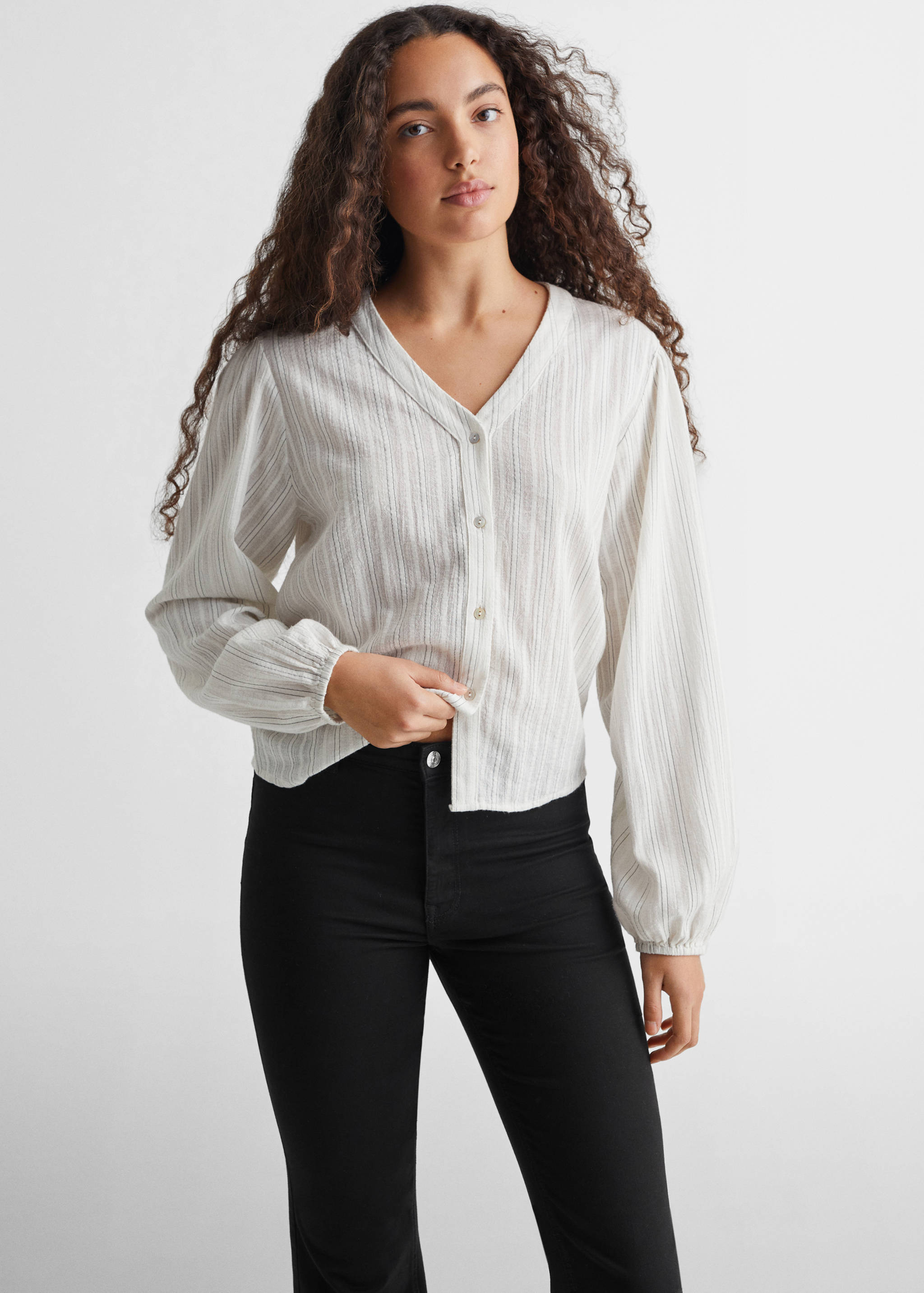 Flared jeans with opening - Details of the article 1