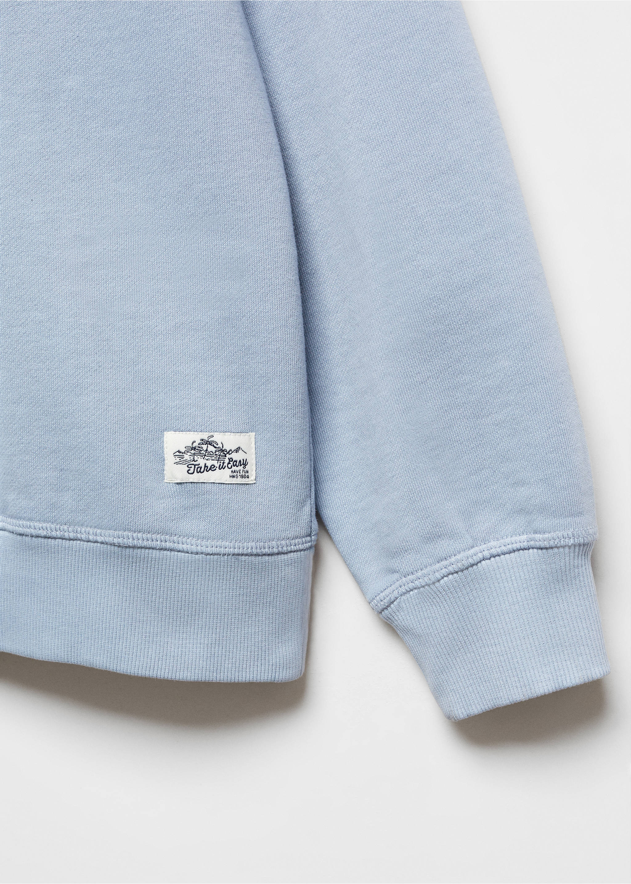 Cotton sweatshirt - Details of the article 8, Blue. Ref: 67052913-00.