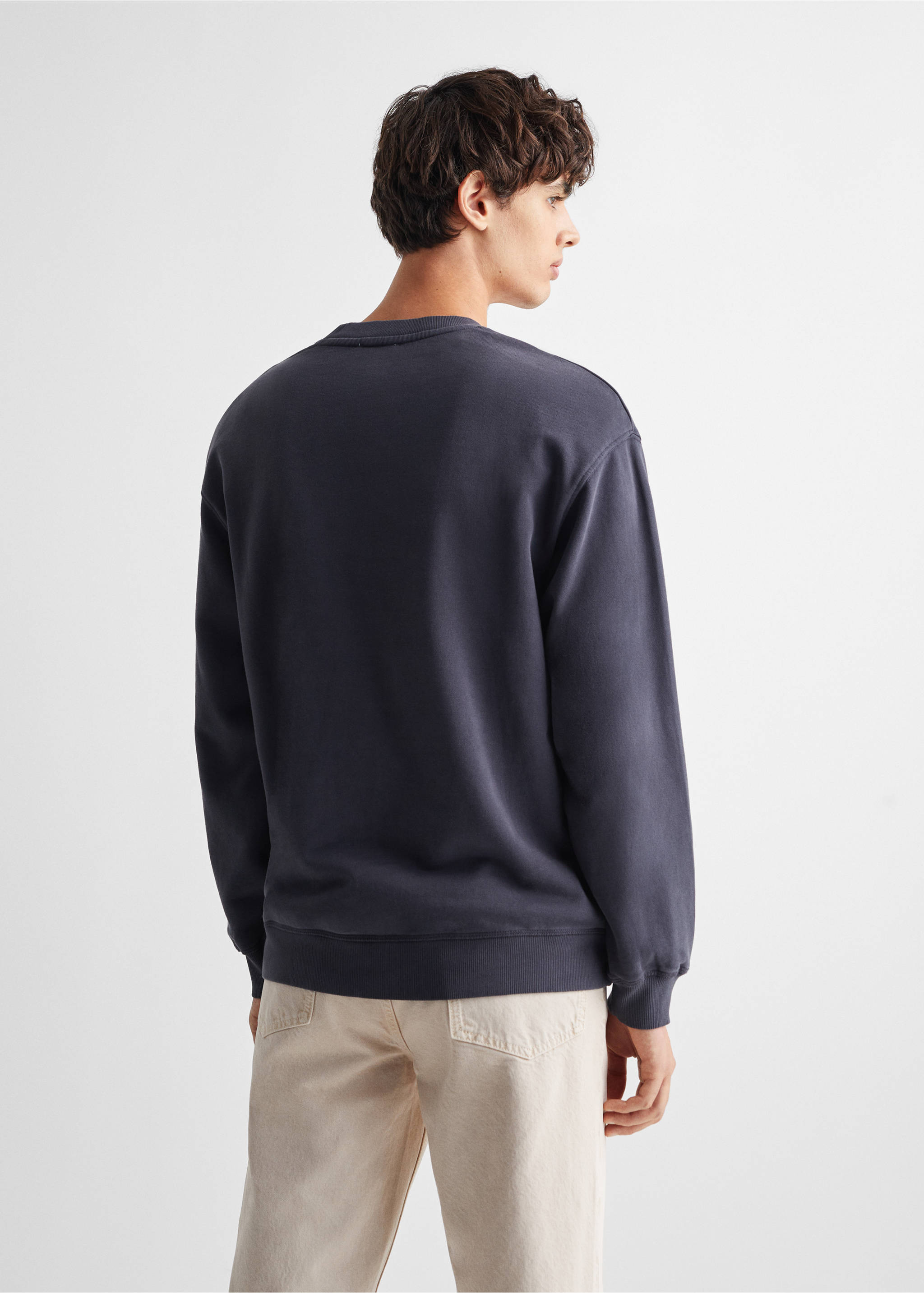Cotton sweatshirt - Reverse of the article, Navy. Ref: 67052913-00.