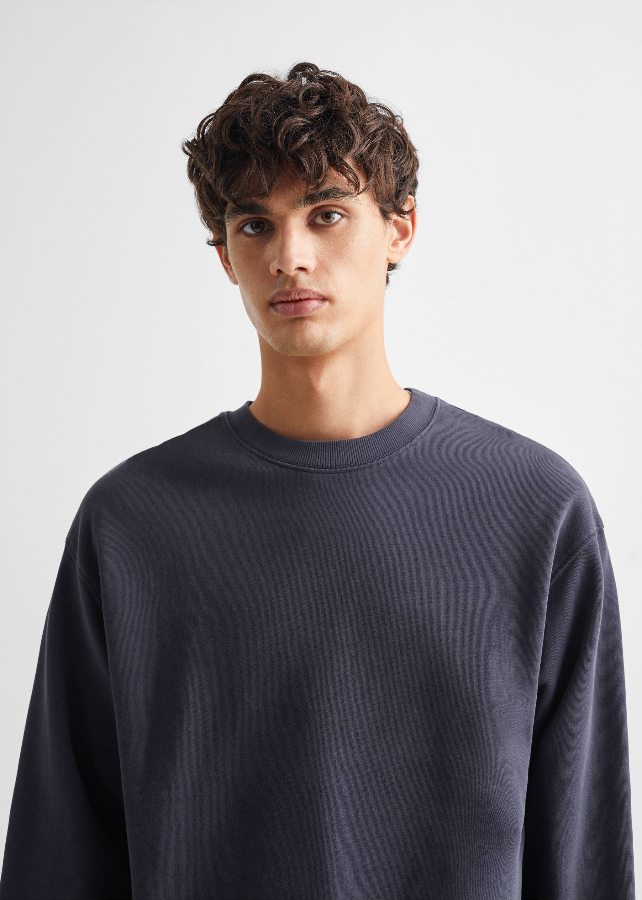 Cotton sweatshirt - Details of the article 1, Navy. Ref: 67052913-00.