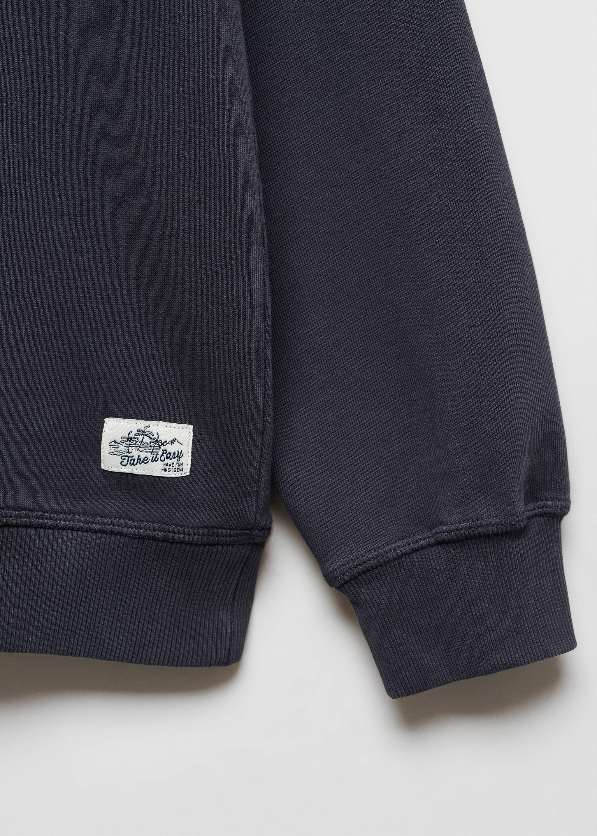Cotton sweatshirt - Details of the article 8, Navy. Ref: 67052913-00.