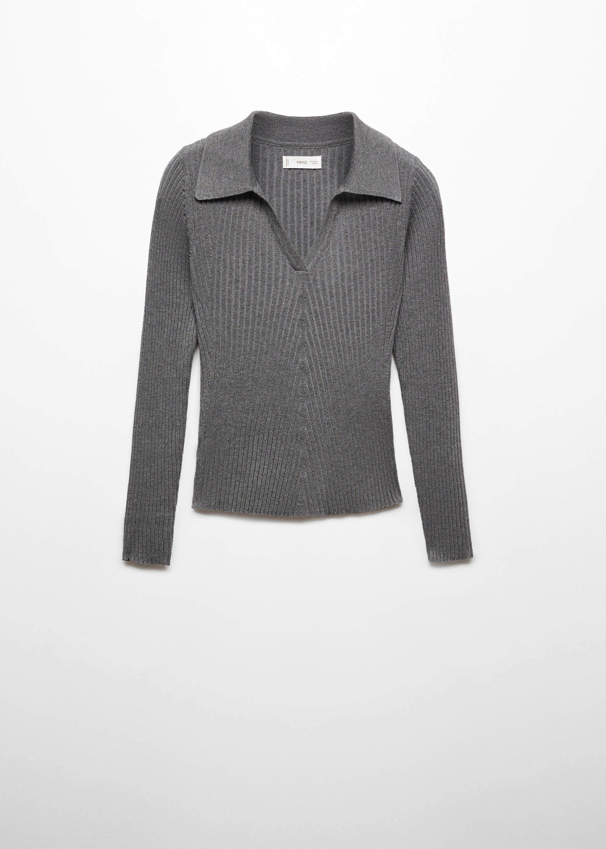 Jersey canalé cuello polo - Artículo sin modelo