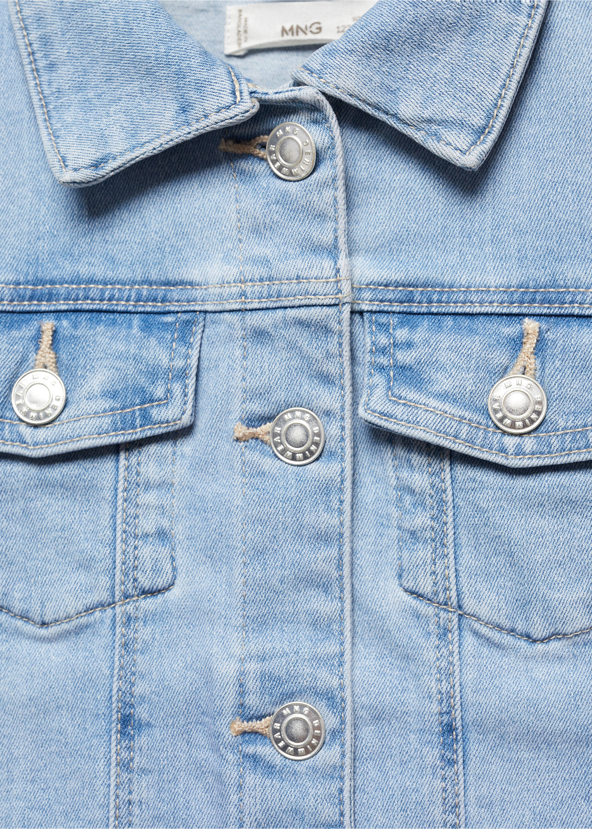 Jeansjacke mit Taschen - Detail des Artikels 8, Hellblau. Ref: 67053684-00.
