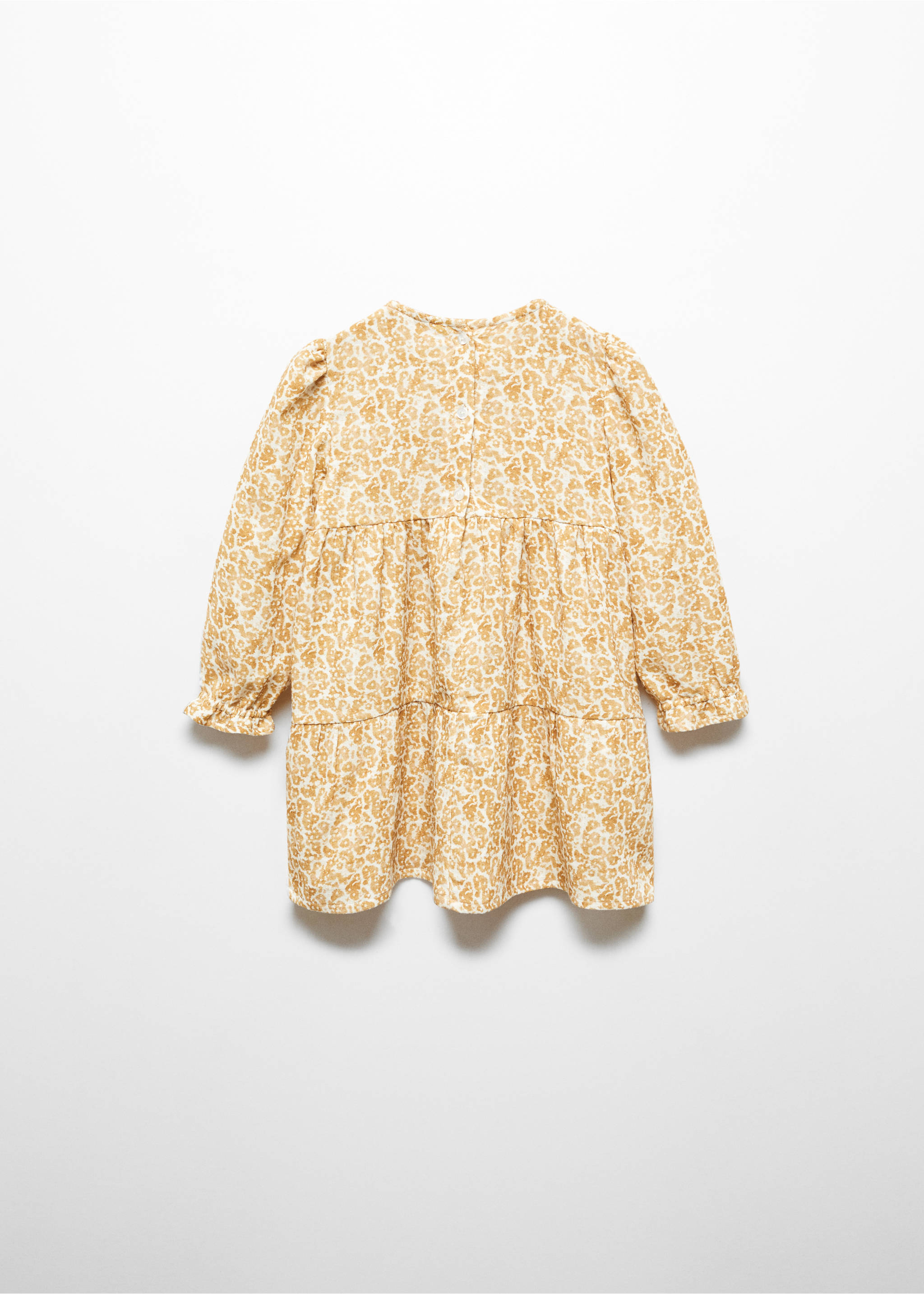 Sukienka bawełniana w kwiaty - Tylna strona artykułu, Średni Brązowy. Ref: 67053689-00.