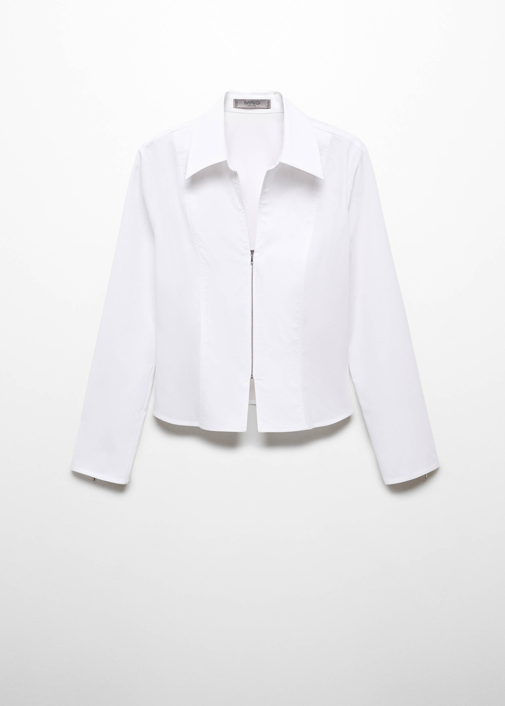Fitted cotton zipper shirt - Article without model