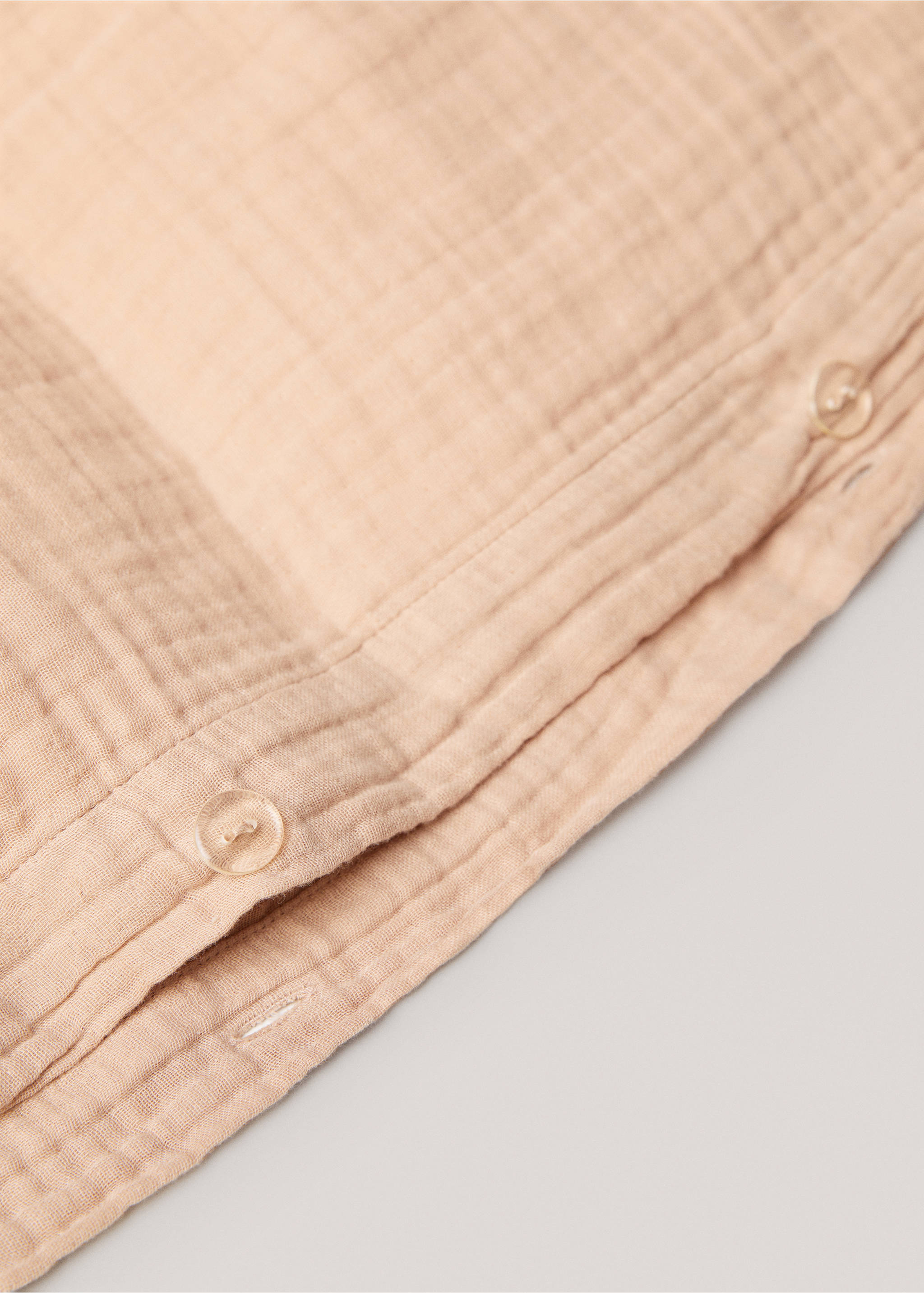 Cotton gauze duvet cover superking bed - Details of the article 1, Peach. Ref: 67054017-00.