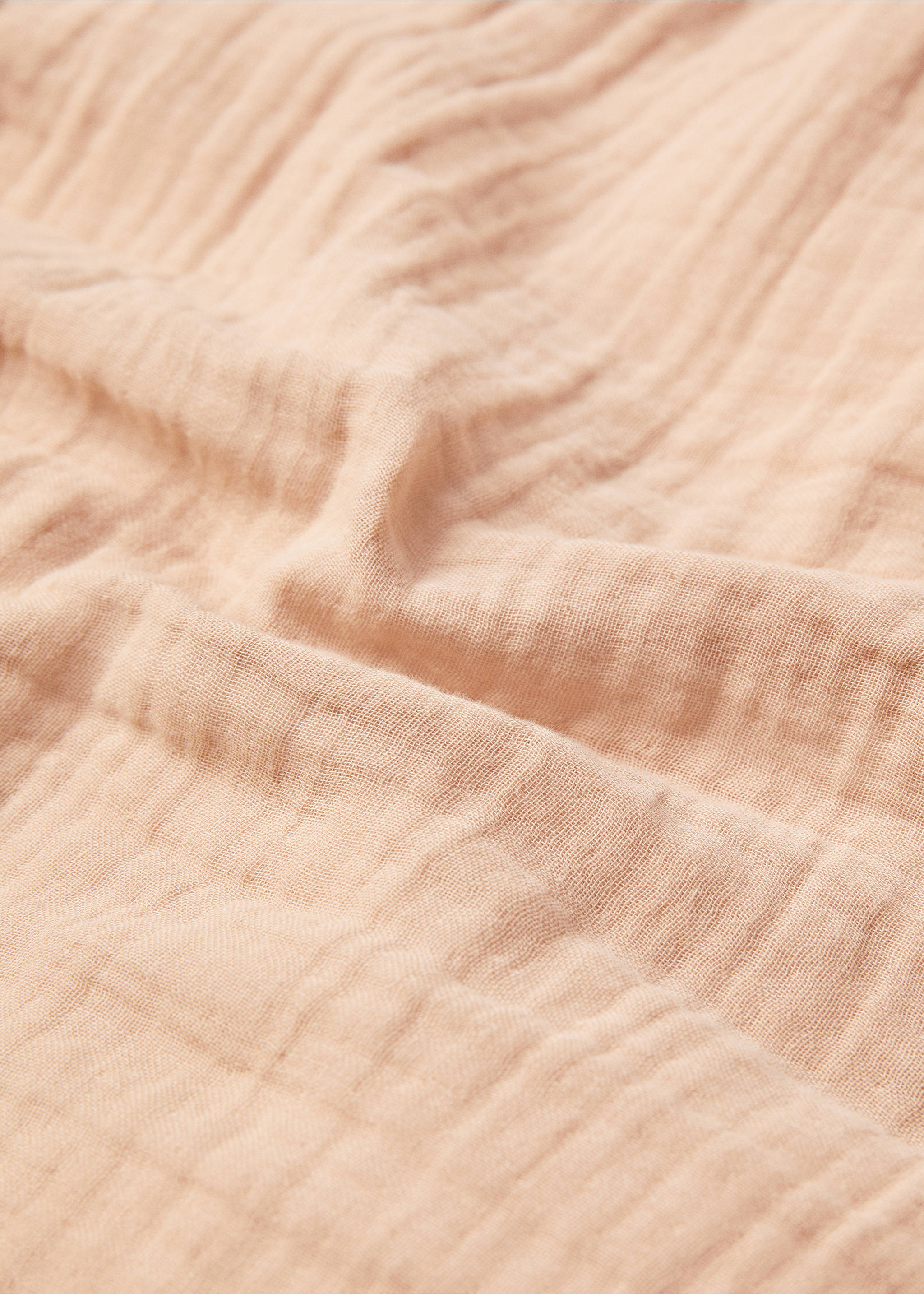 Cotton gauze duvet cover superking bed - Details of the article 2, Peach. Ref: 67054017-00.