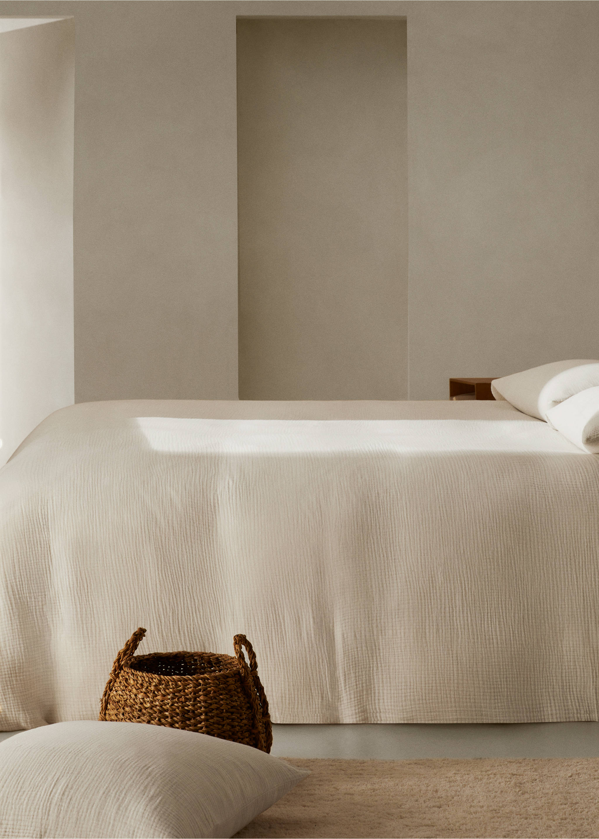 Cotton gauze duvet cover single bed - General plane, Light/Pastel Grey. Ref: 67054018-00.