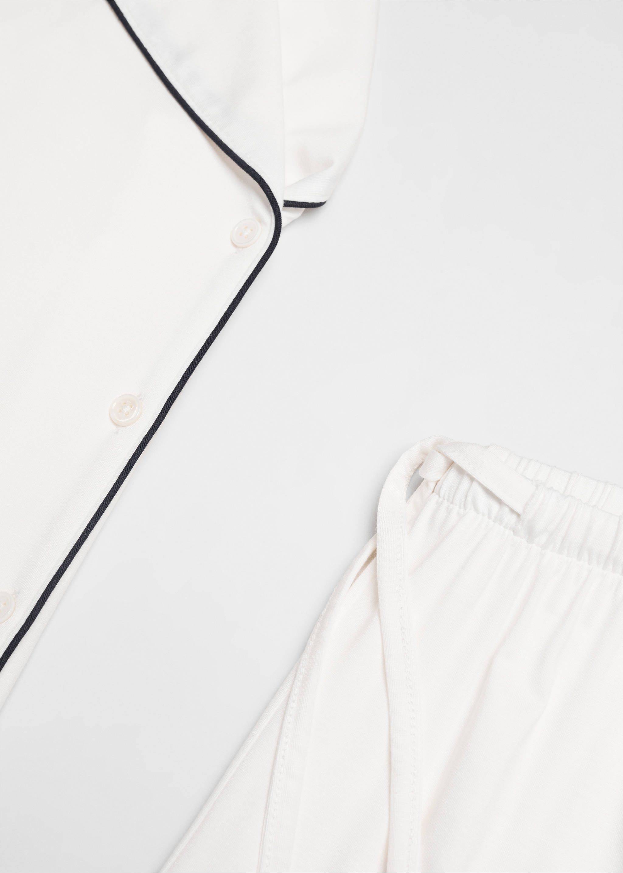 Pyjamahemd mit Borte - Detail des Artikels 8, Weiß. Ref: 67054020-00.