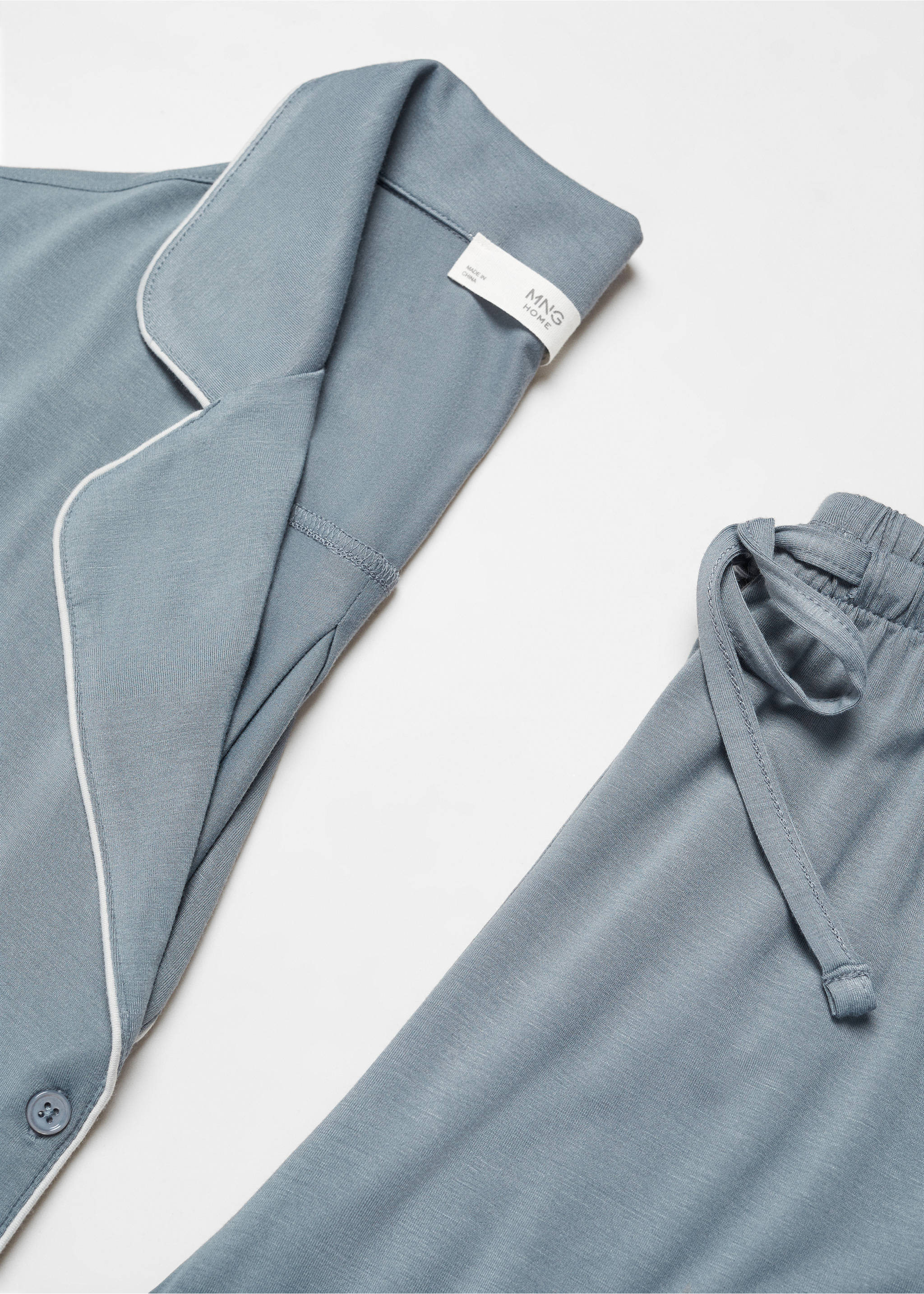 Pyjamahemd mit Borte - Detail des Artikels 8, Tintenblau. Ref: 67054020-00.