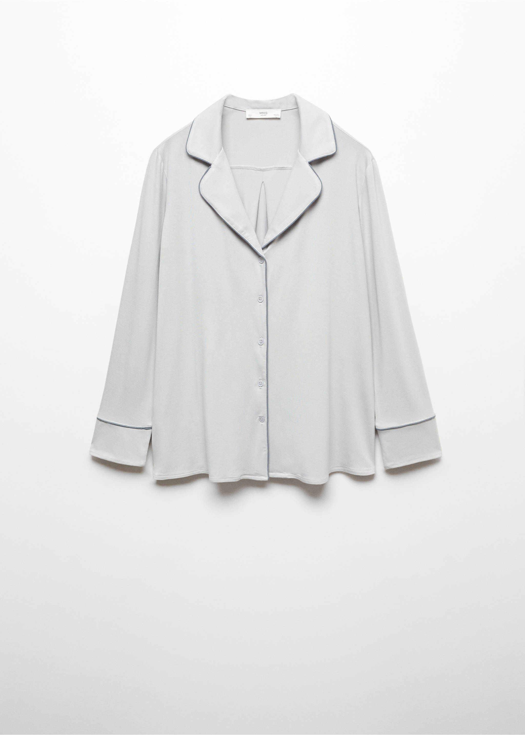 Pyjamahemd mit Borte - Artikel ohne Model, Hellgrau meliert. Ref: 67054020-00.