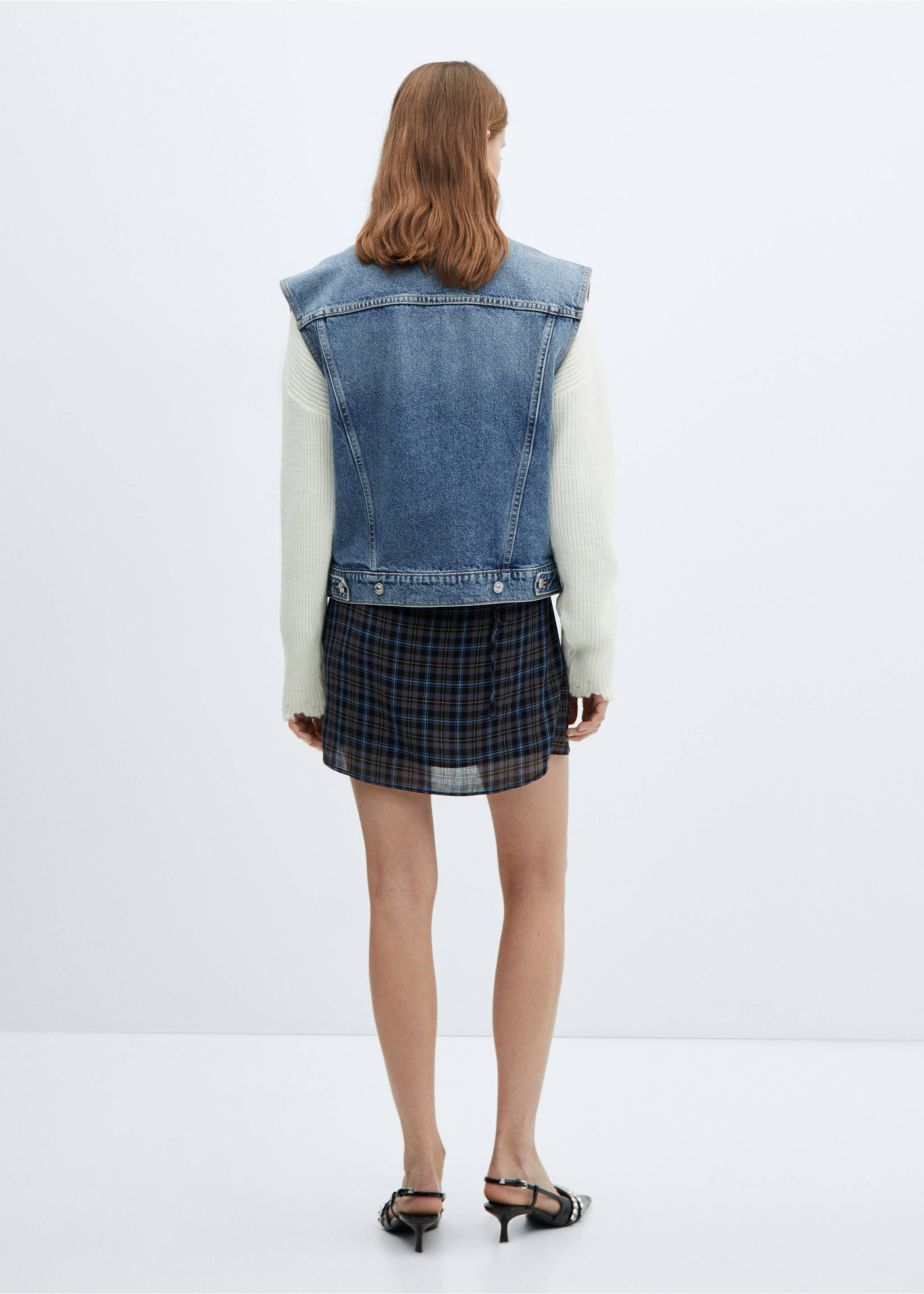 Oversized denim gilet - Reverse of the article, Medium Blue. Ref: 67054021-00.