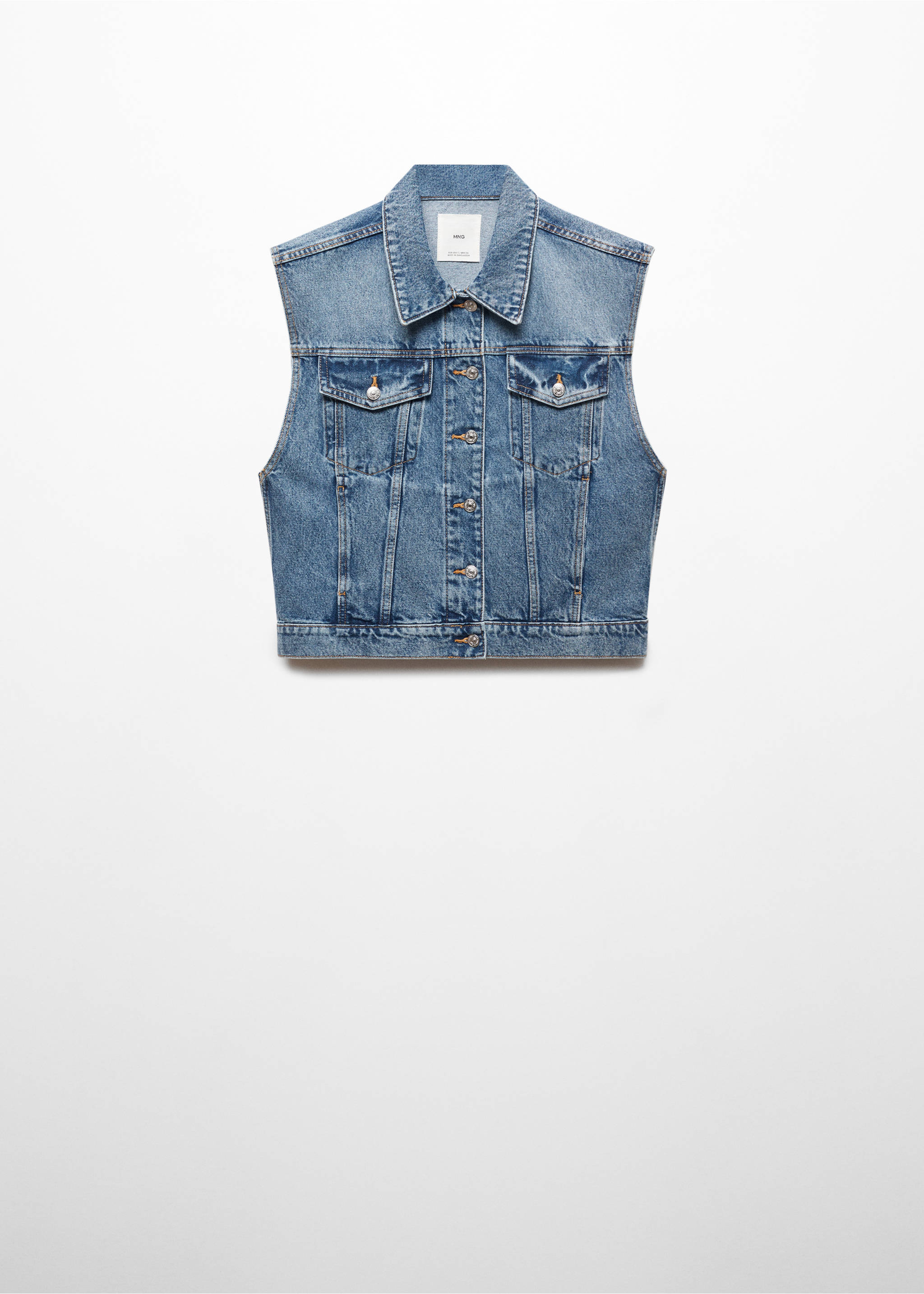 Oversized denim gilet - Article without model, Medium Blue. Ref: 67054021-00.