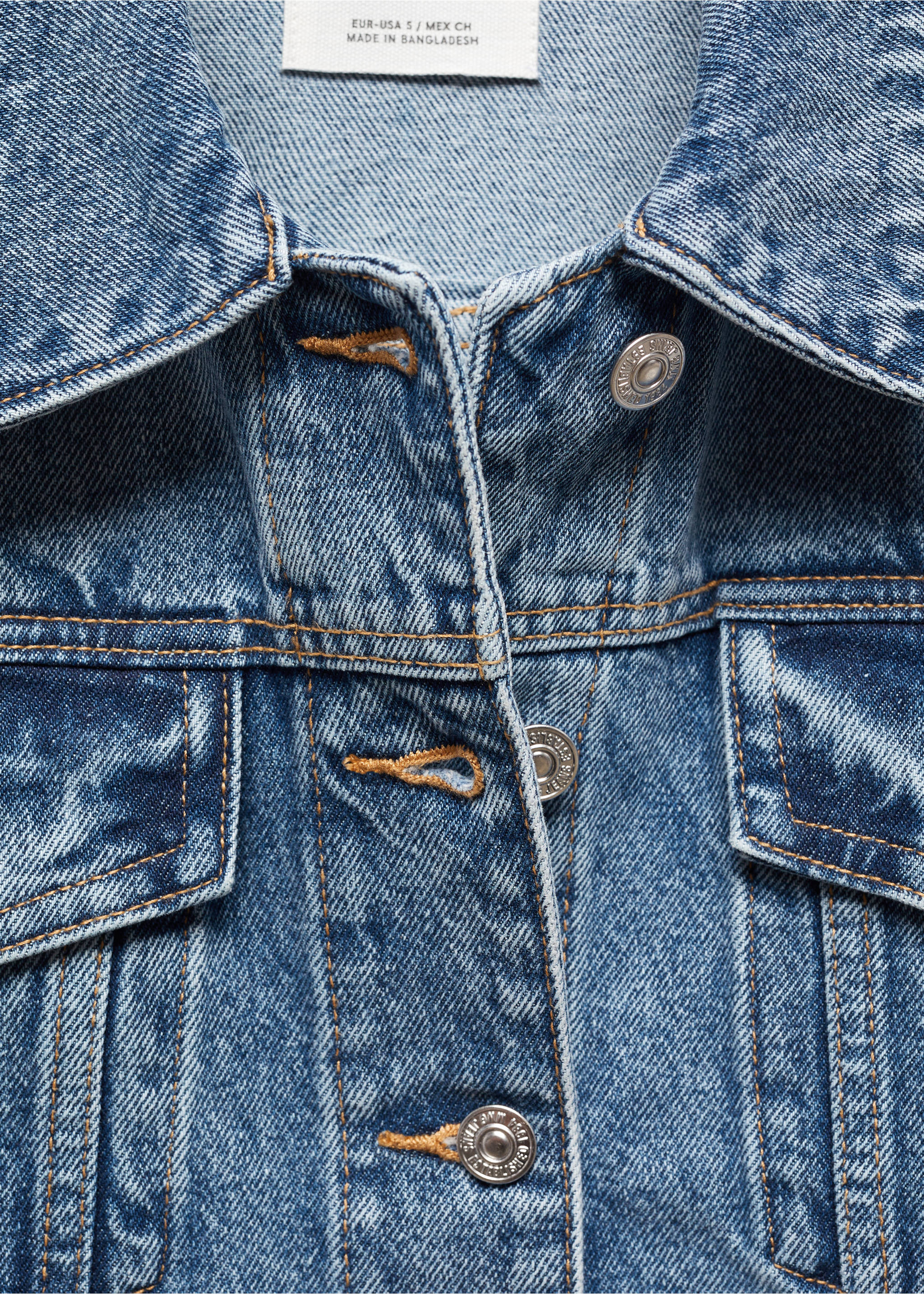 Oversized denim gilet - Details of the article 8, Medium Blue. Ref: 67054021-00.