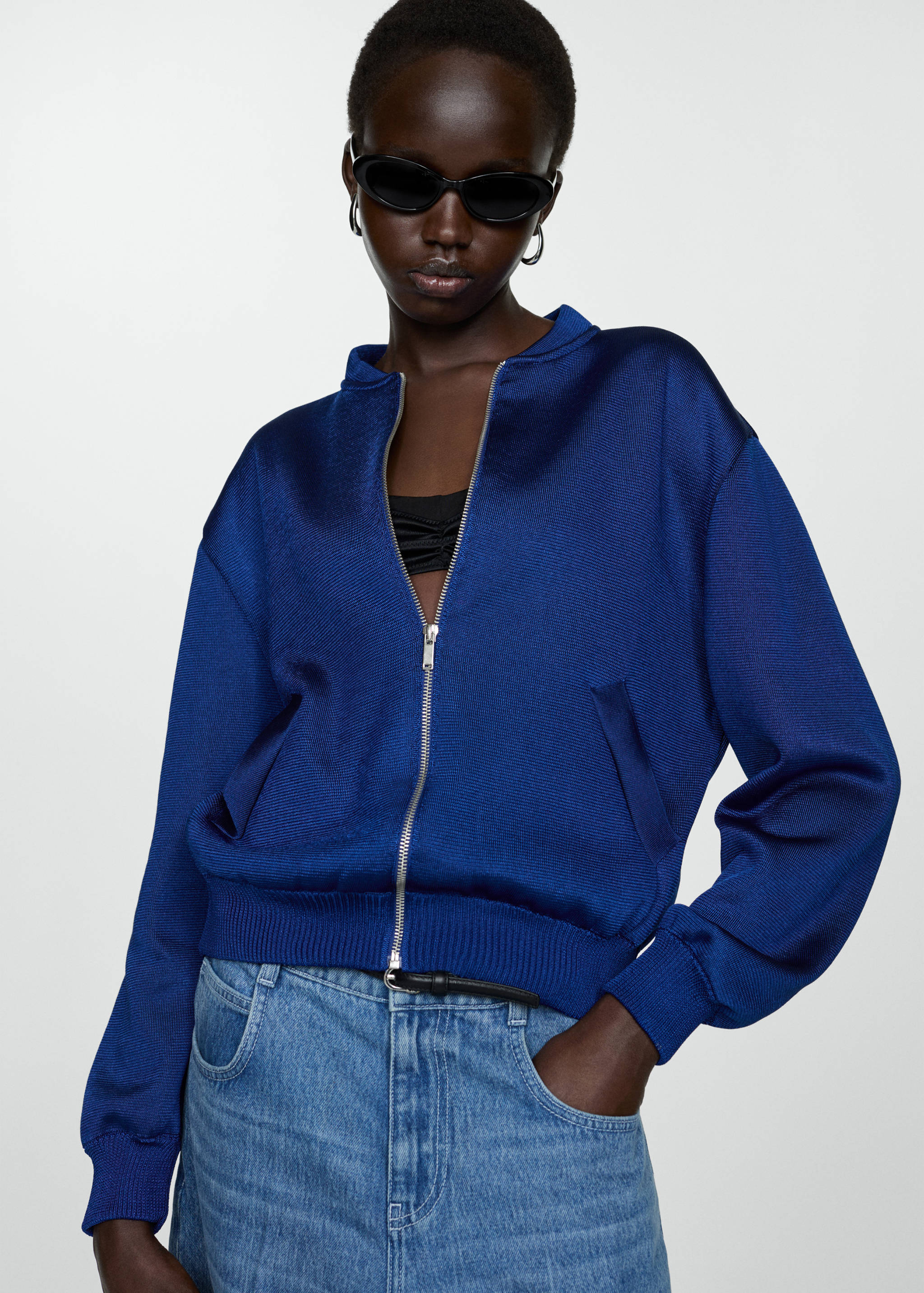 Strick-Bomberjacke - Mittlere Ansicht