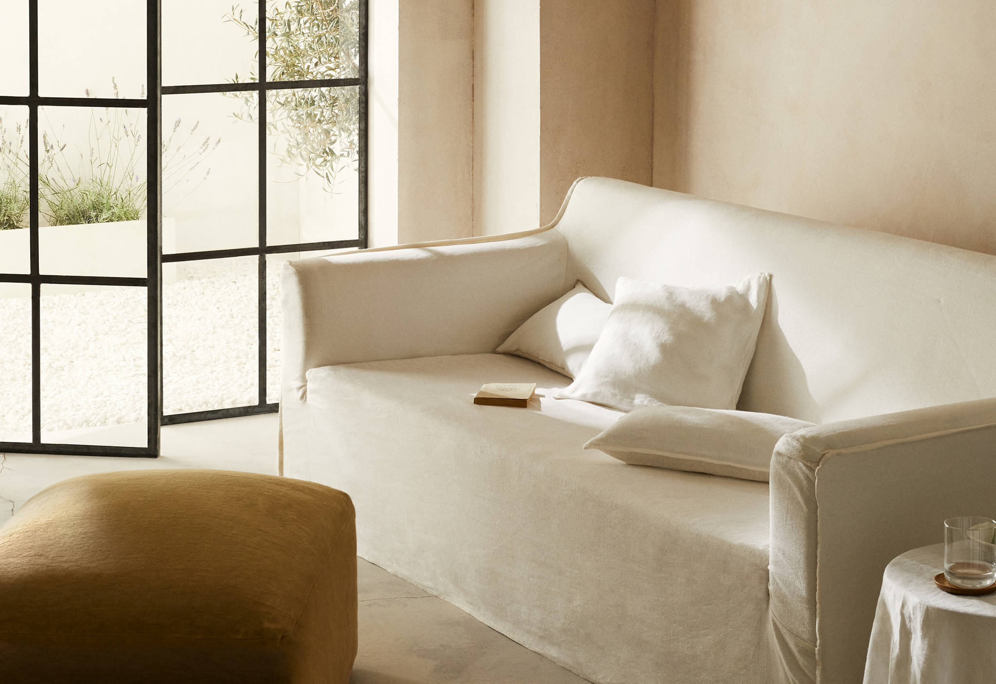 Housse de coussin 100 % lin 45x45 cm - Plan panoramique