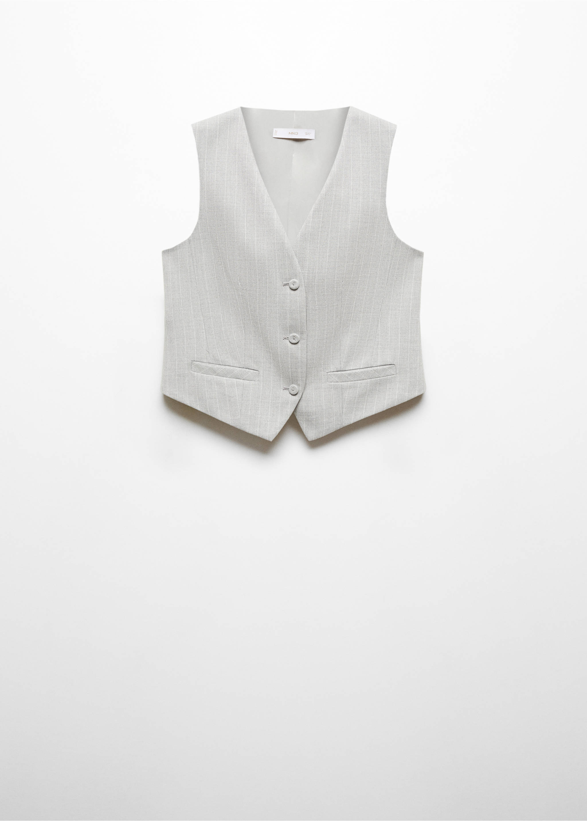Pinstriped suit waistcoat - Article without model, Medium Heather Grey. Ref: 67054074-00.