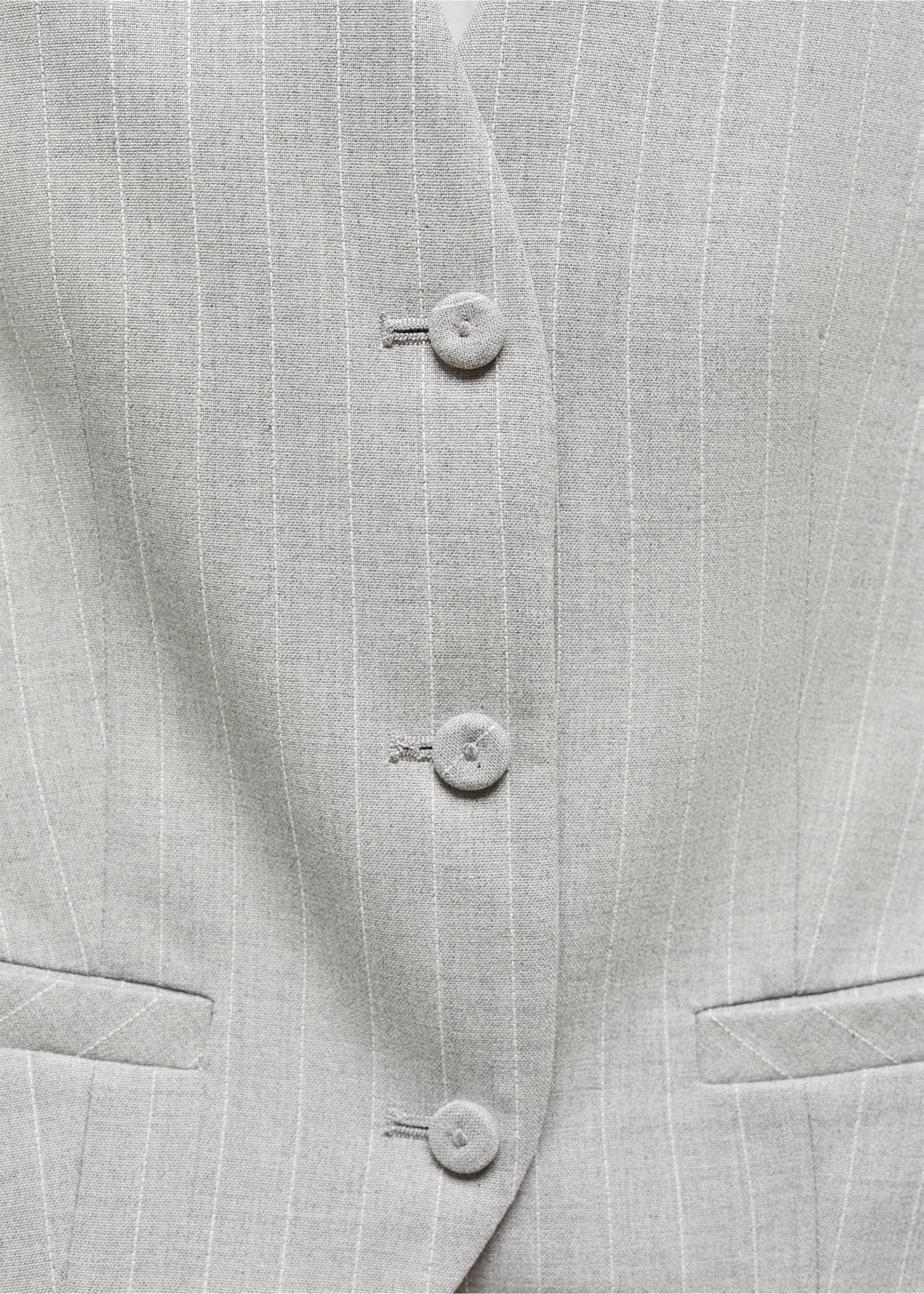 Pinstriped suit waistcoat - Details of the article 8, Medium Heather Grey. Ref: 67054074-00.